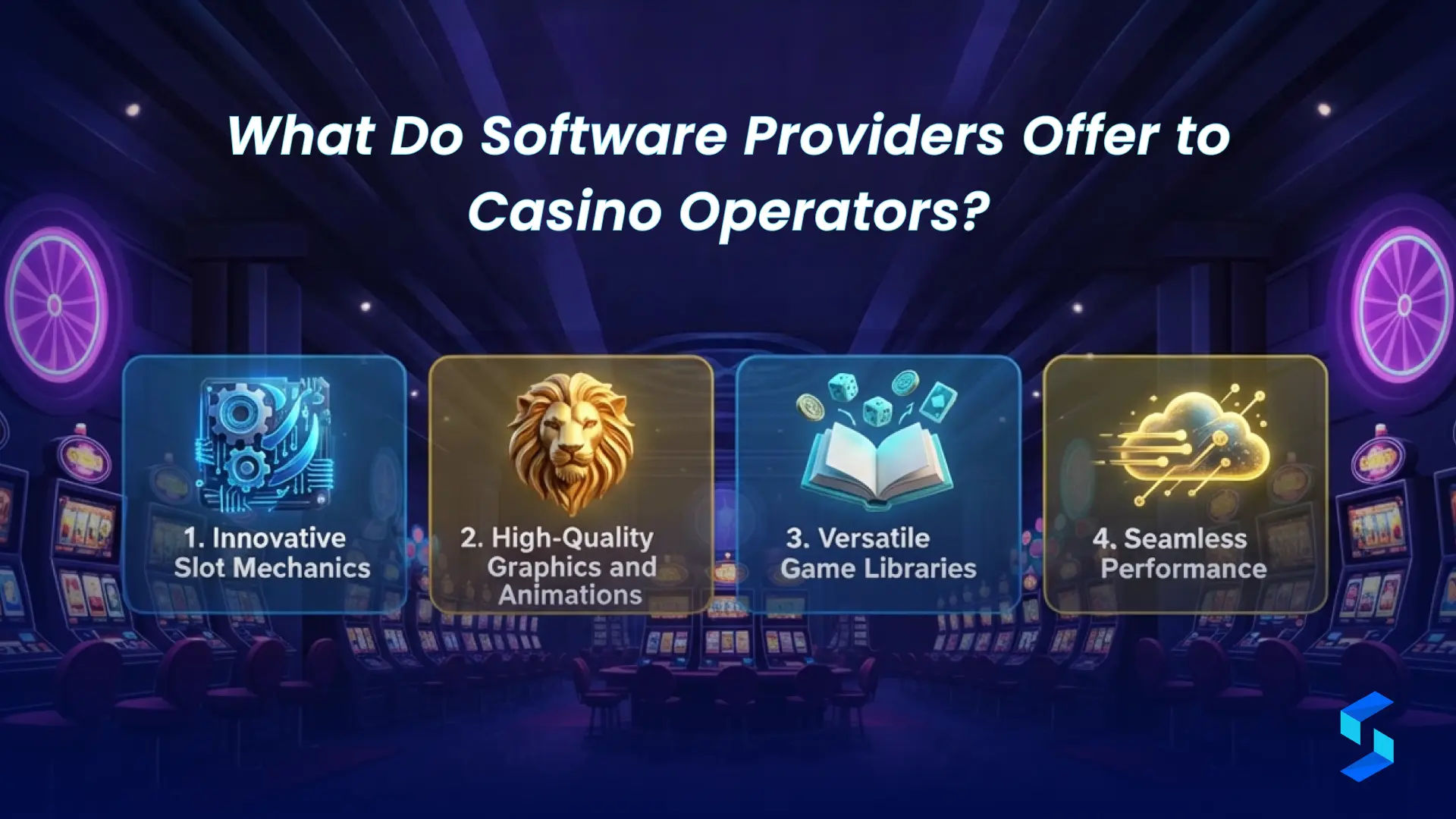 What software providers offer to casino operators including games platform and backend services