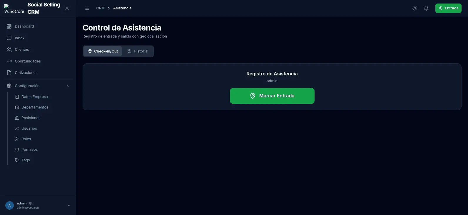 VUNO CRM - Plataforma de Social Selling con bandeja unificada
