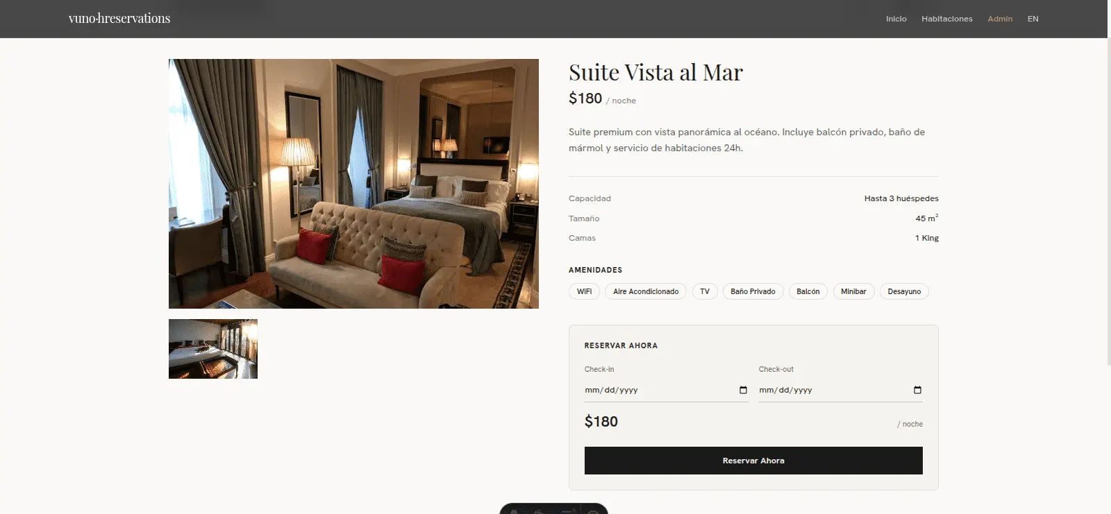 VUNO RESERVATIONS - Sistema de Gestión Hotelera PMS con panel de recepción