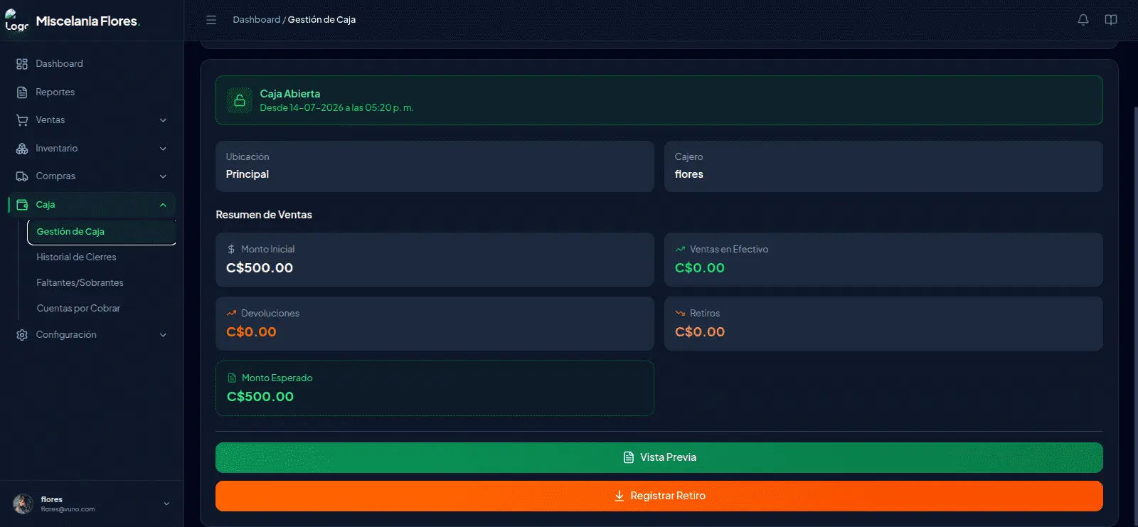 VUNO POS - Sistema de Punto de Venta Empresarial con interfaz moderna y offline-first