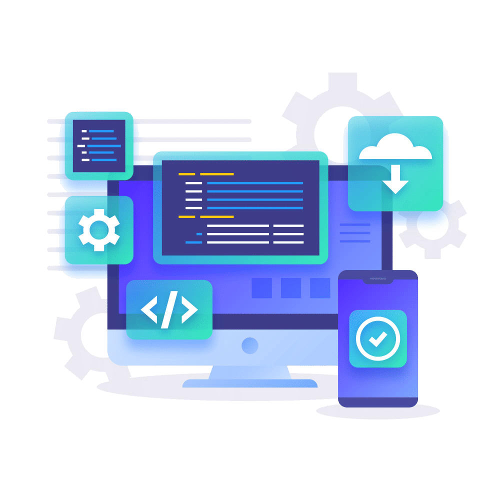 A diagram showing a custom software development lifecycle.
