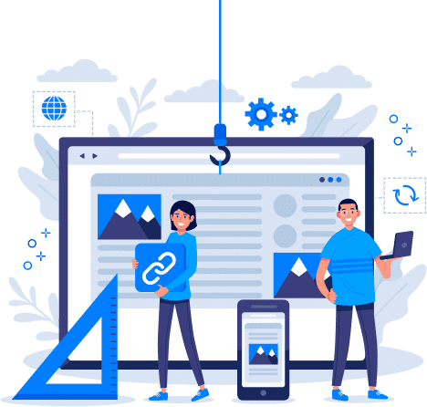 A responsive website shown on a desktop, tablet, and mobile device.