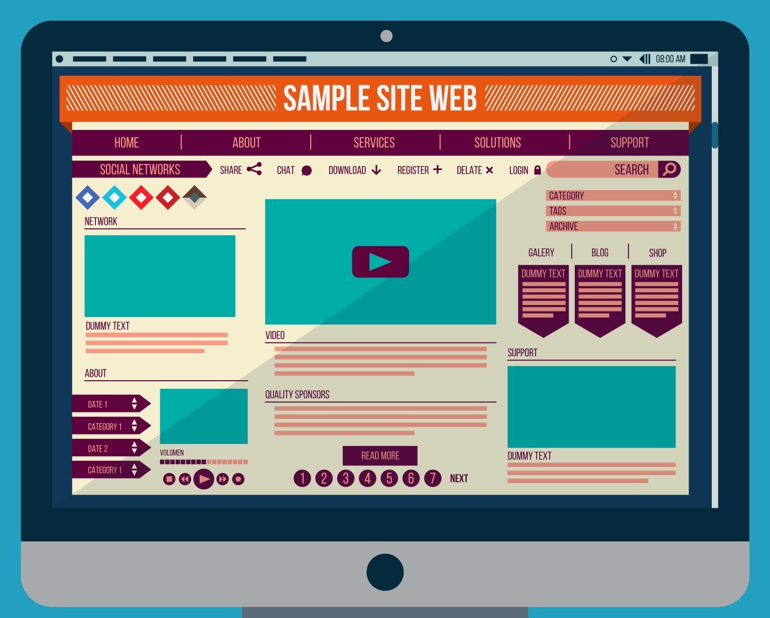 Professional website design illustration