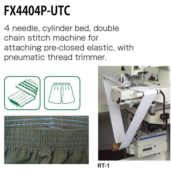 FX4404P-UTC multi-needle, cylinder bed, double chain stitch machine