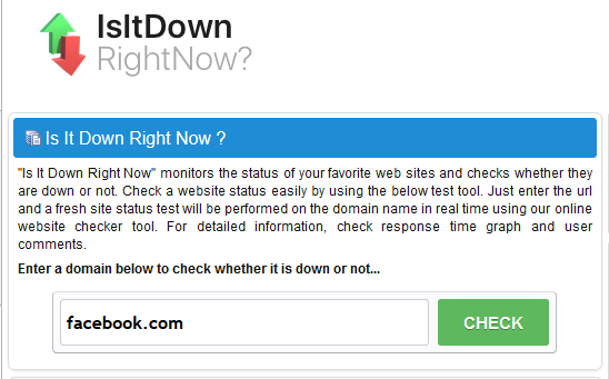 Isitdownrightnow untuk cek website down