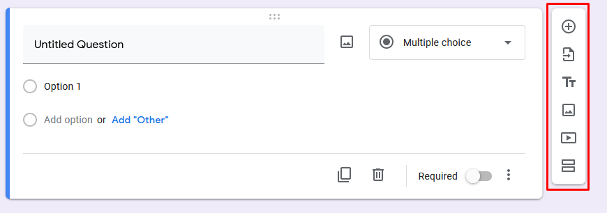 menu samping google form