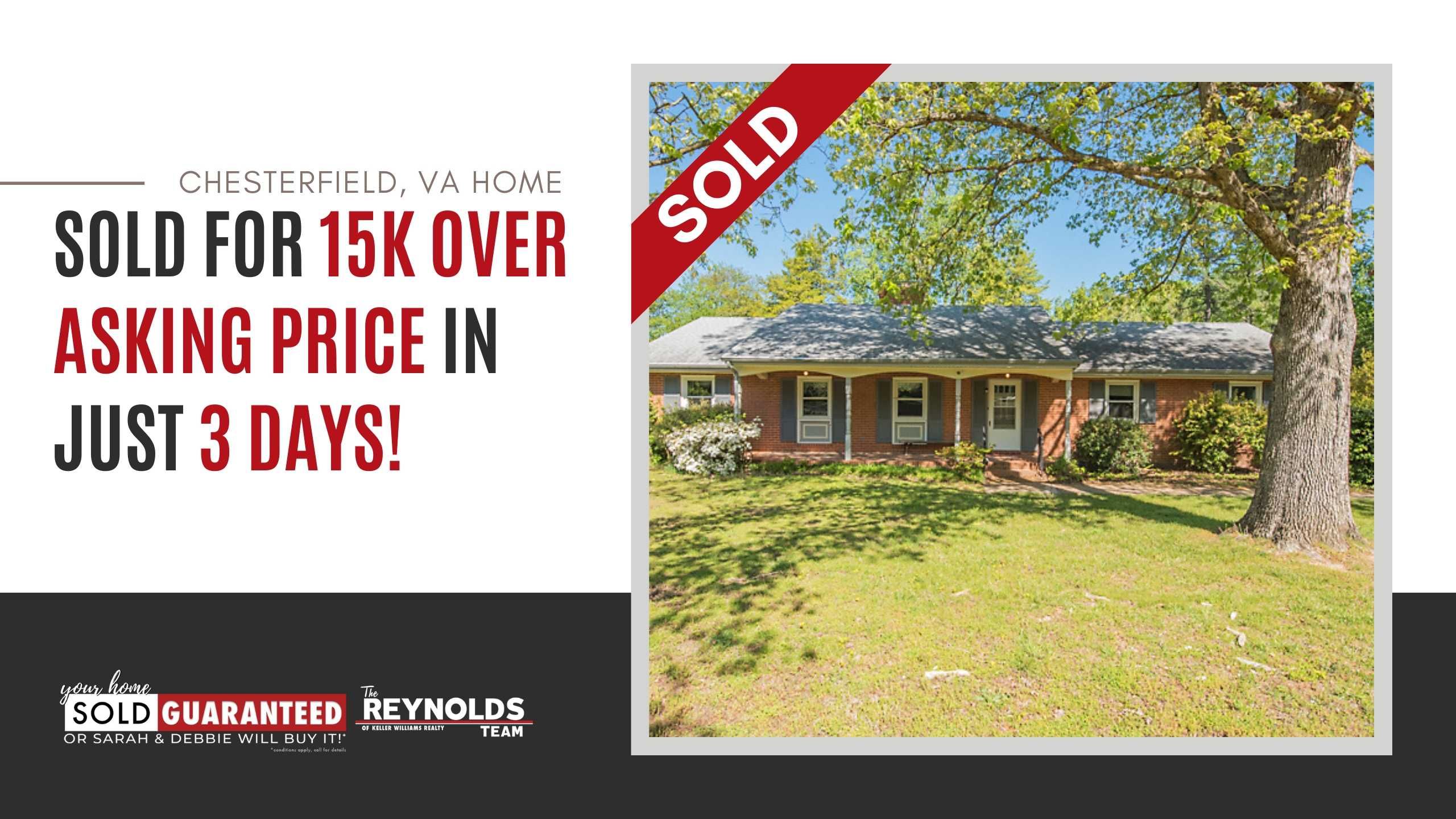 Chesterfield, VA Home SOLD FOR 15K OVER ASKING PRICE IN JUST 3 DAYS!