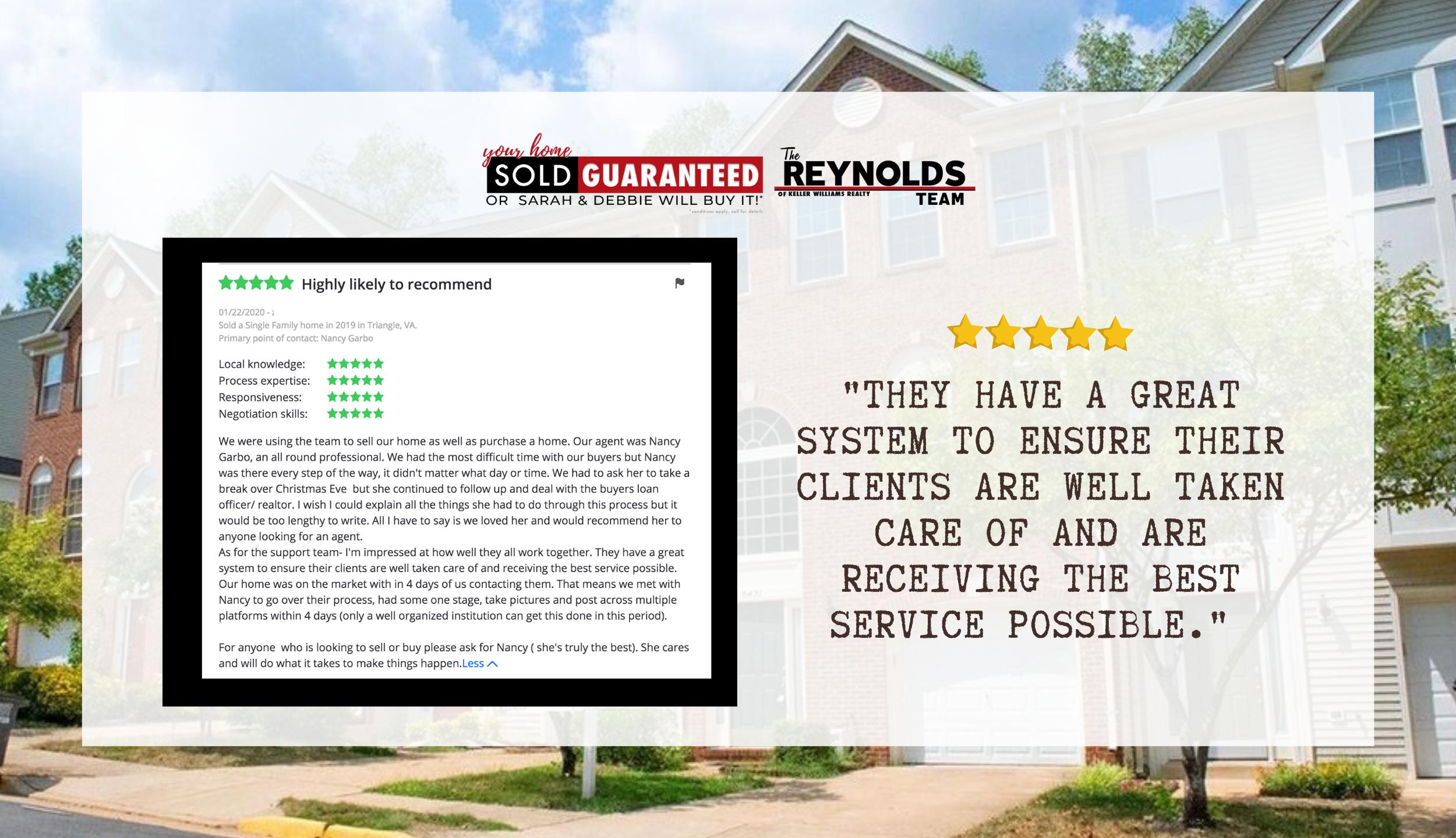 The Reynolds Team was Able to Get the Job Done!