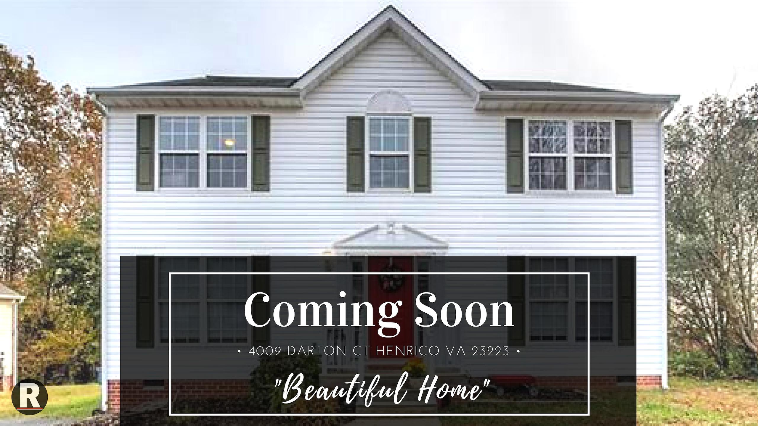 Coming Soon! 4009 Darton Ct Henrico VA 23223