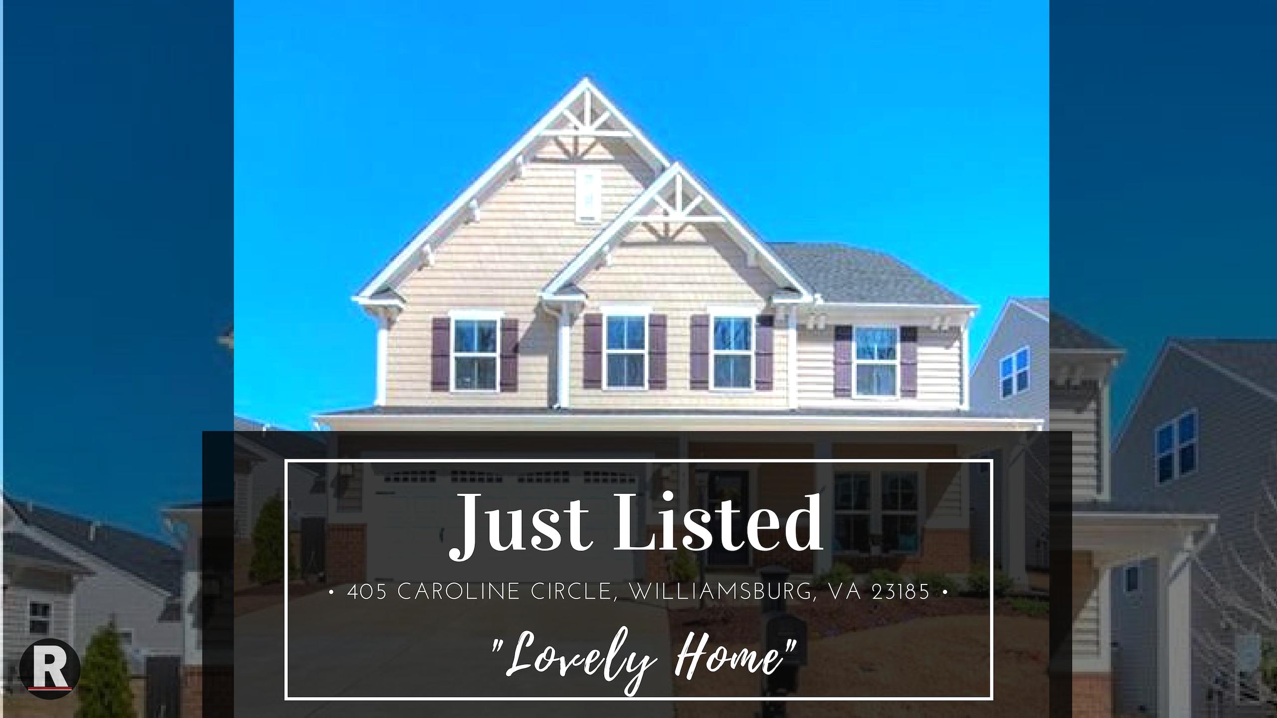 Just Listed! 405 Caroline Circle, Williamsburg, VA 23185