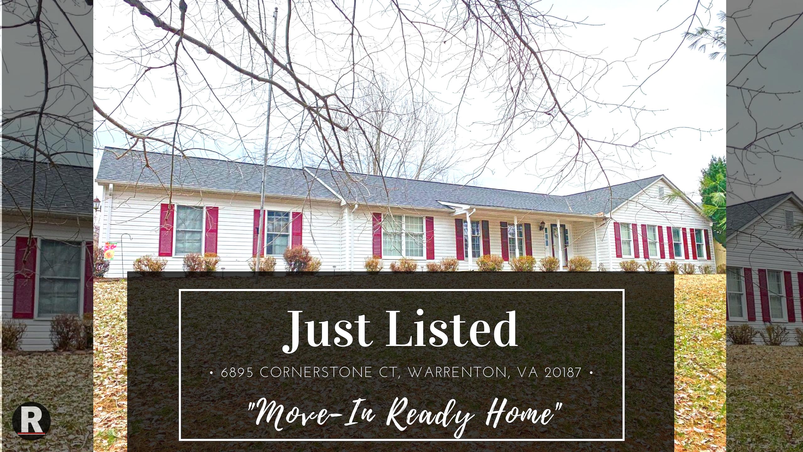 Just Listed! 6895 Cornerstone Ct, Warrenton, VA 20187