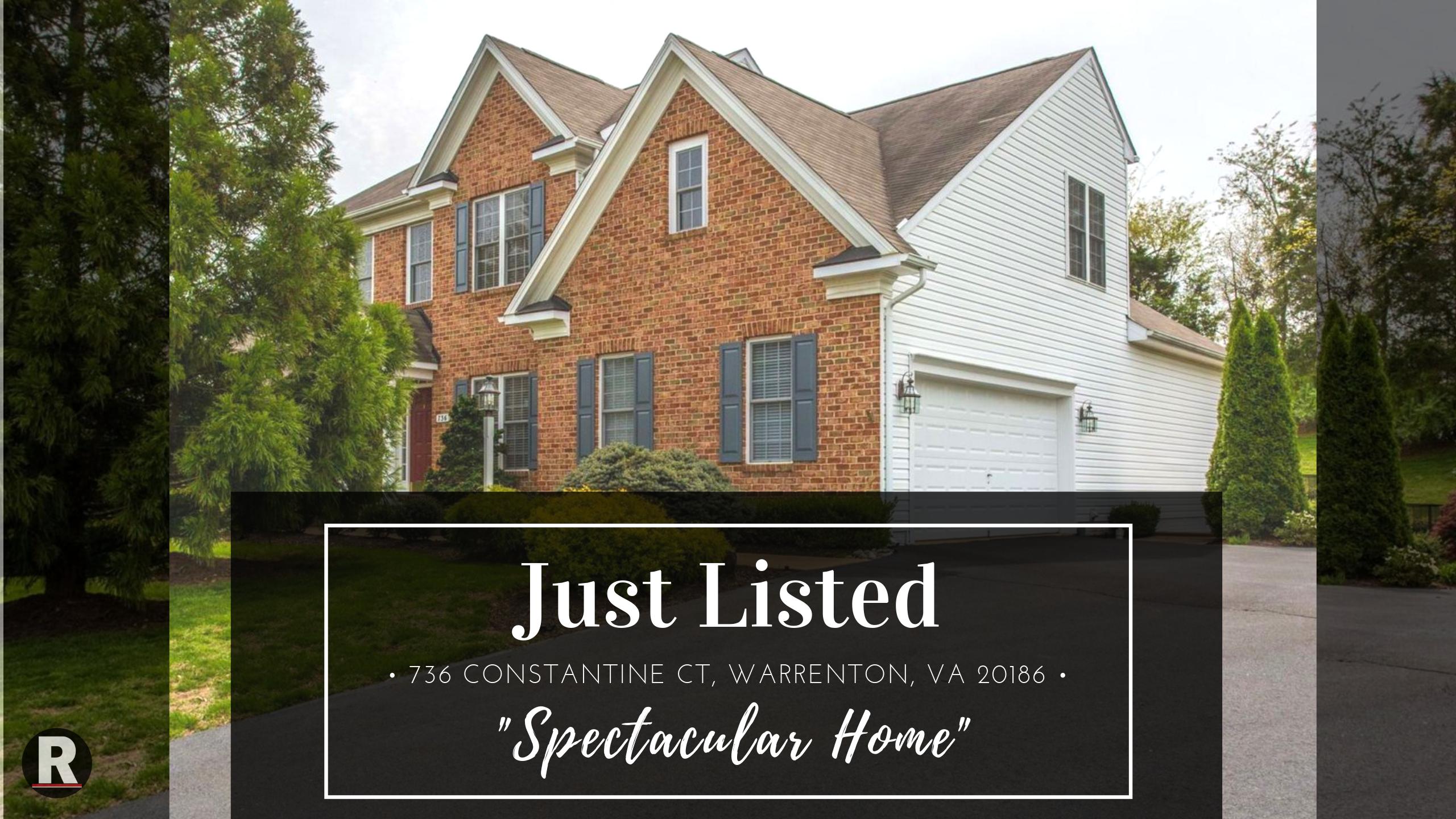 Just Listed! 736 Constantine Ct, Warrenton, VA 20186