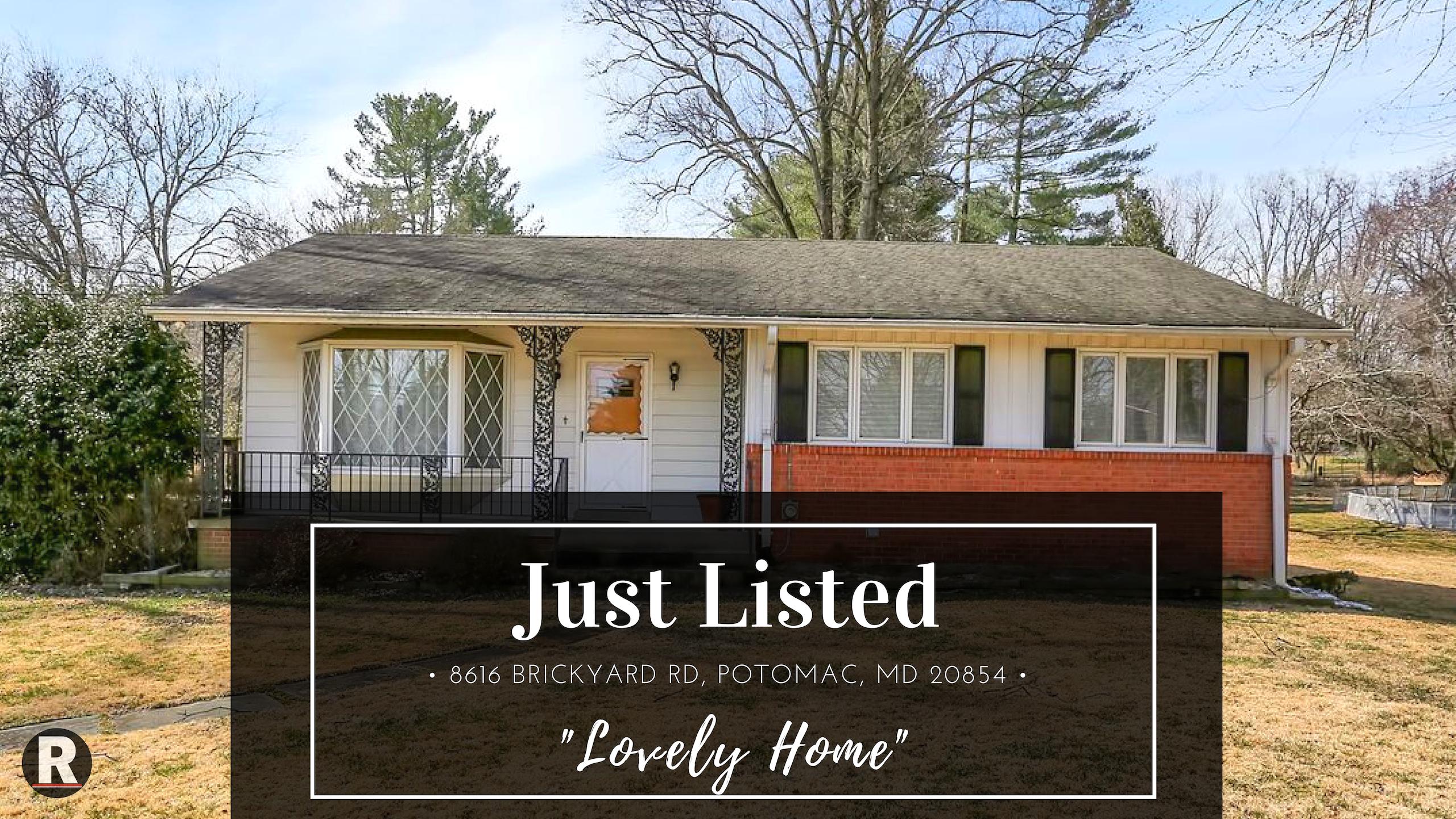 Just Listed! 8616 Brickyard Rd, Potomac, MD 20854