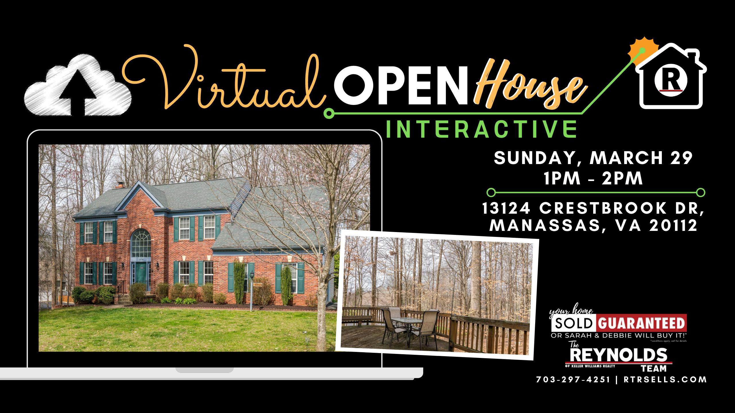 Virtual + Interactive Open House for 13124 Crestbrook Dr, Manassas, VA 20112