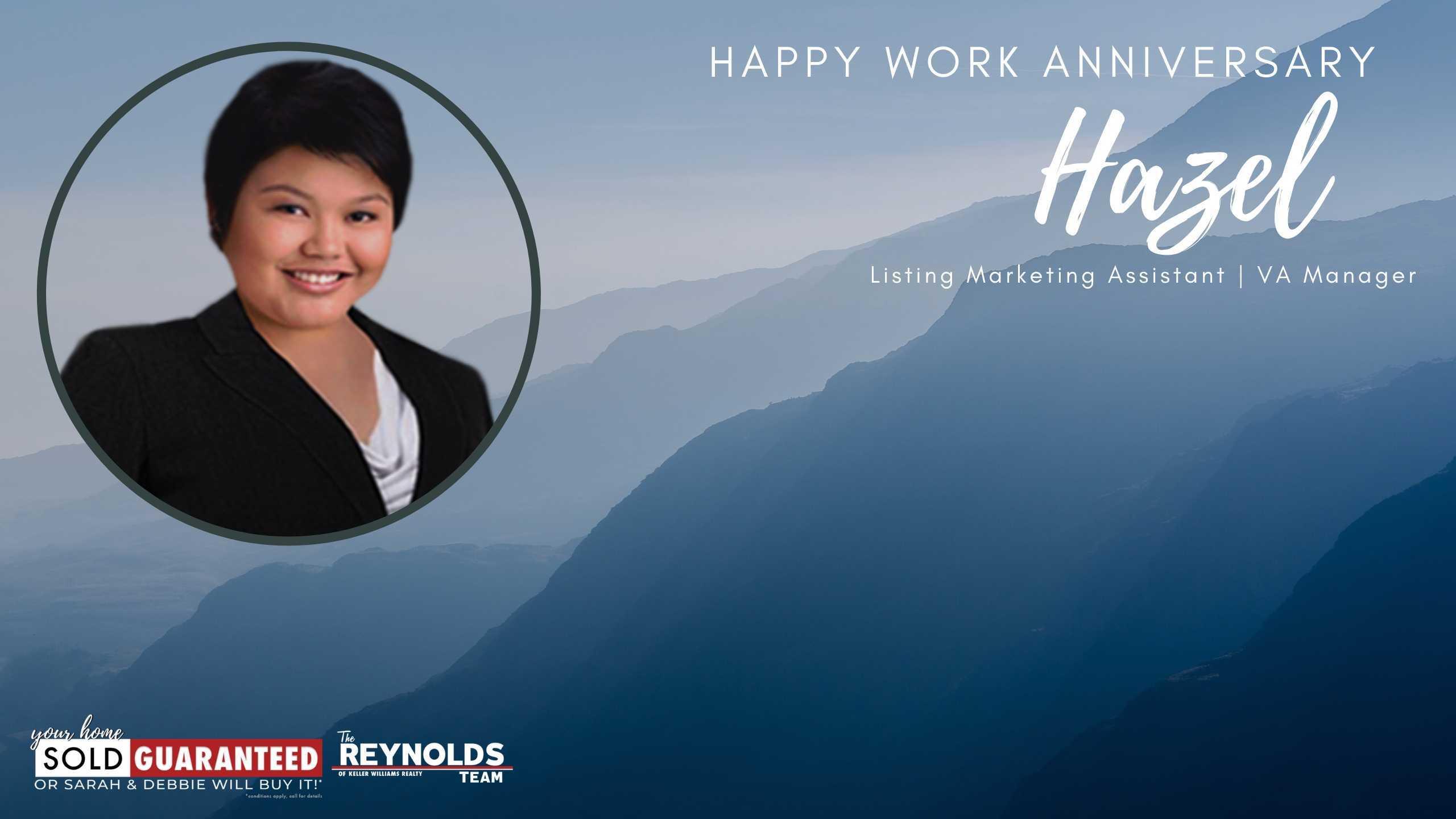 Happy Workniversary to Hazel Seva