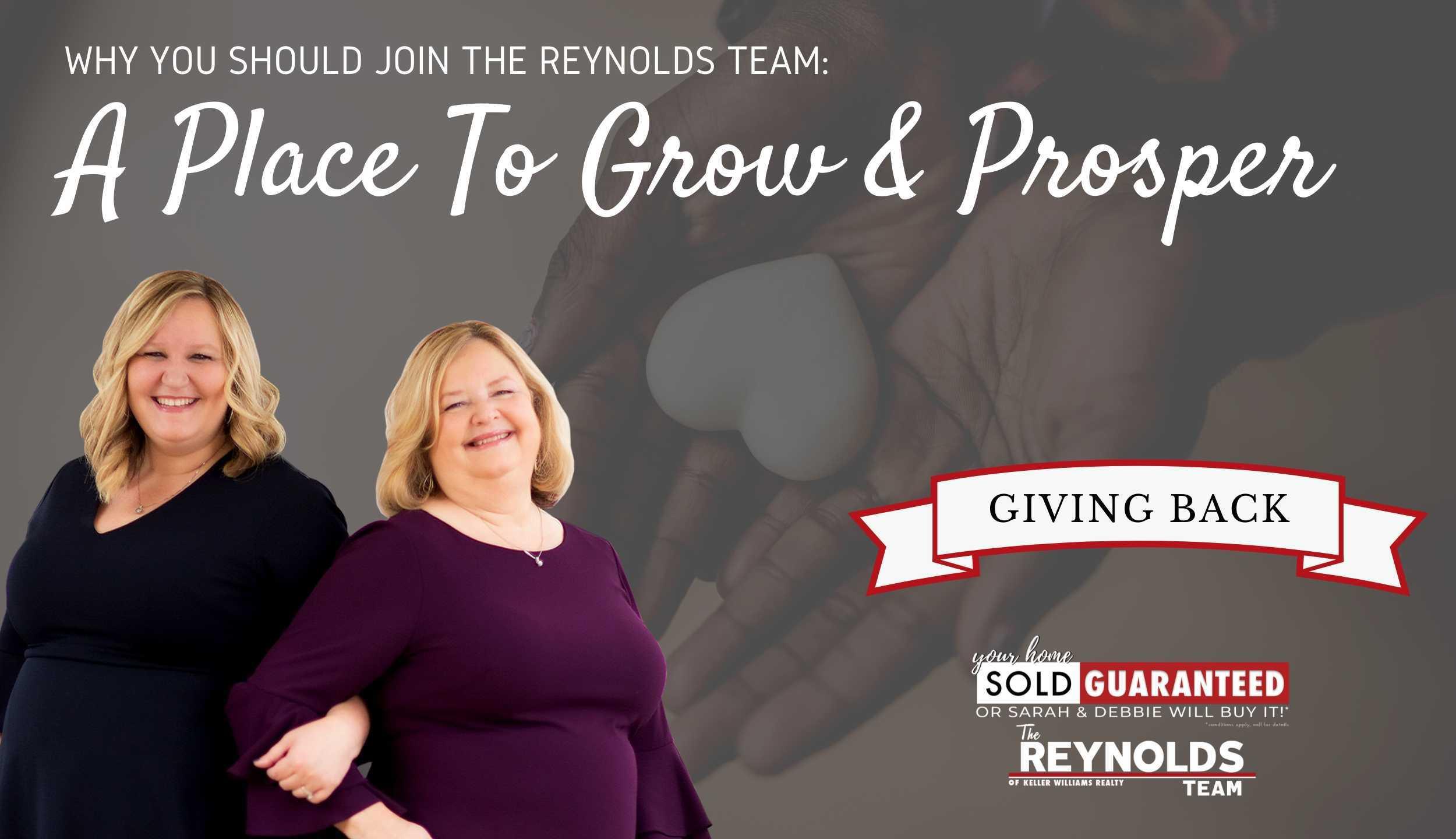 Why You Should Join The Reynolds Team: A Place To Grow & Prosper Part 1 – Giving Back