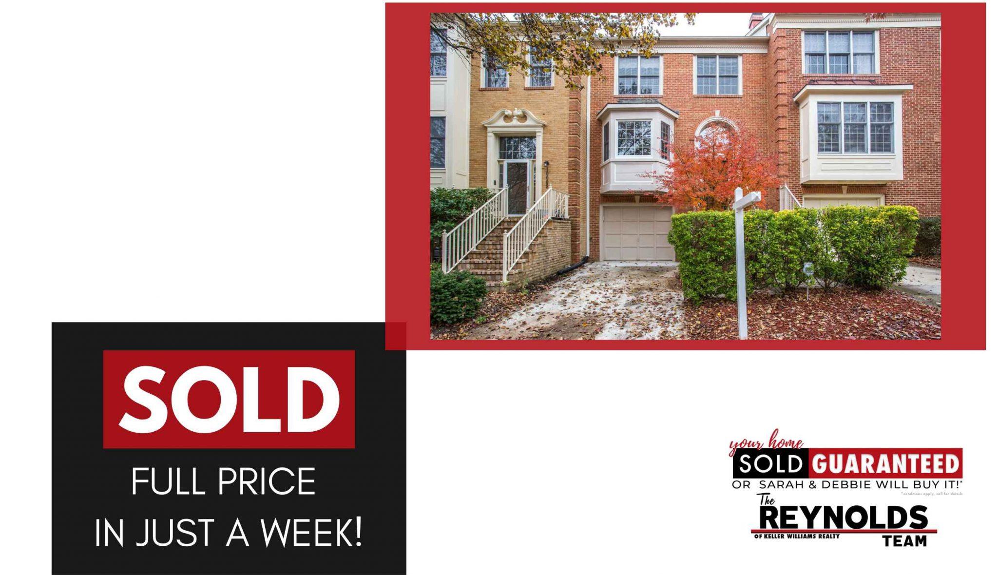 Sold Full Price in Just A Week!