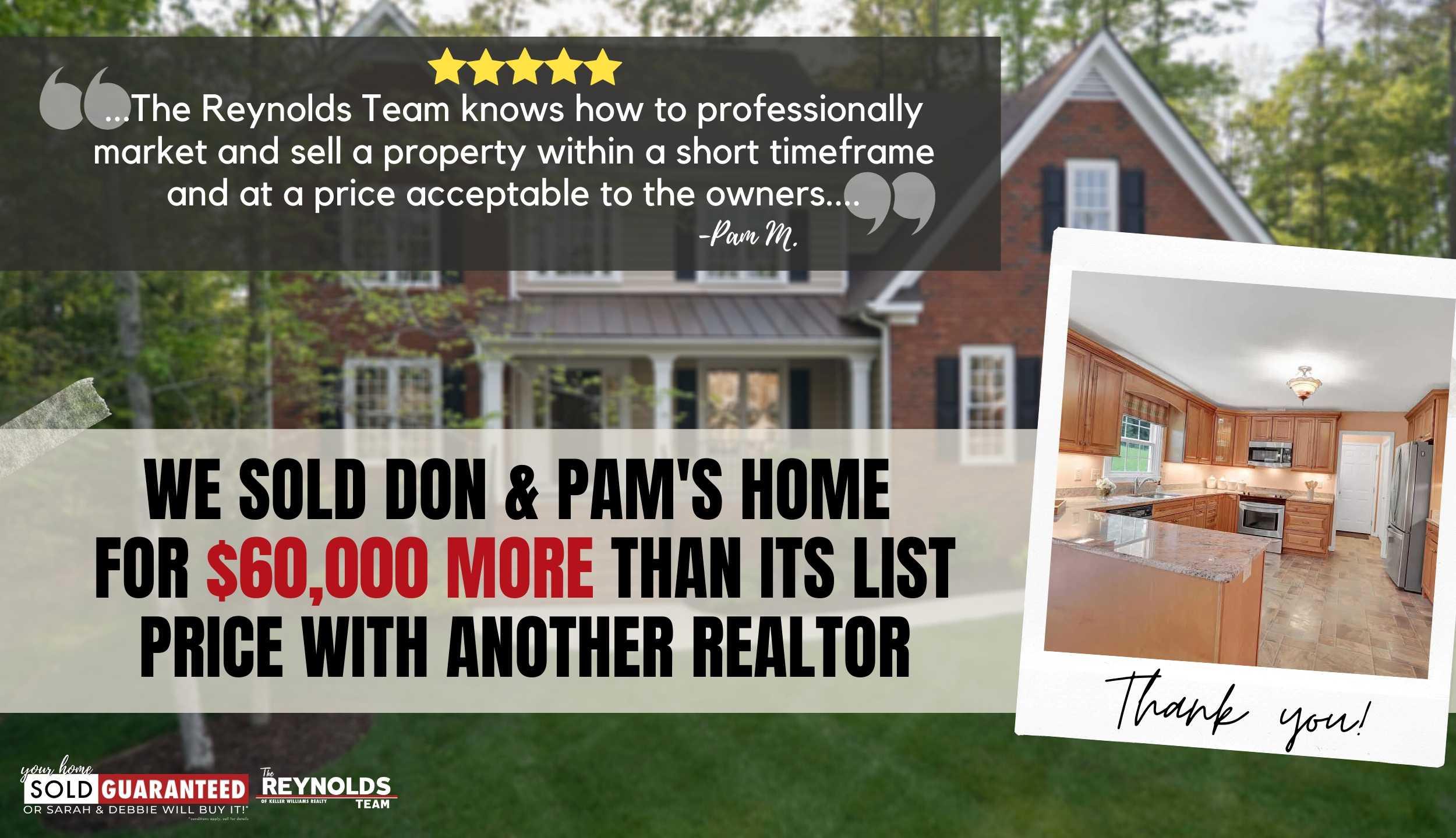 We SOLD Don & Pam’s Home For $60,000 MORE Than Its List Price With Another Realtor