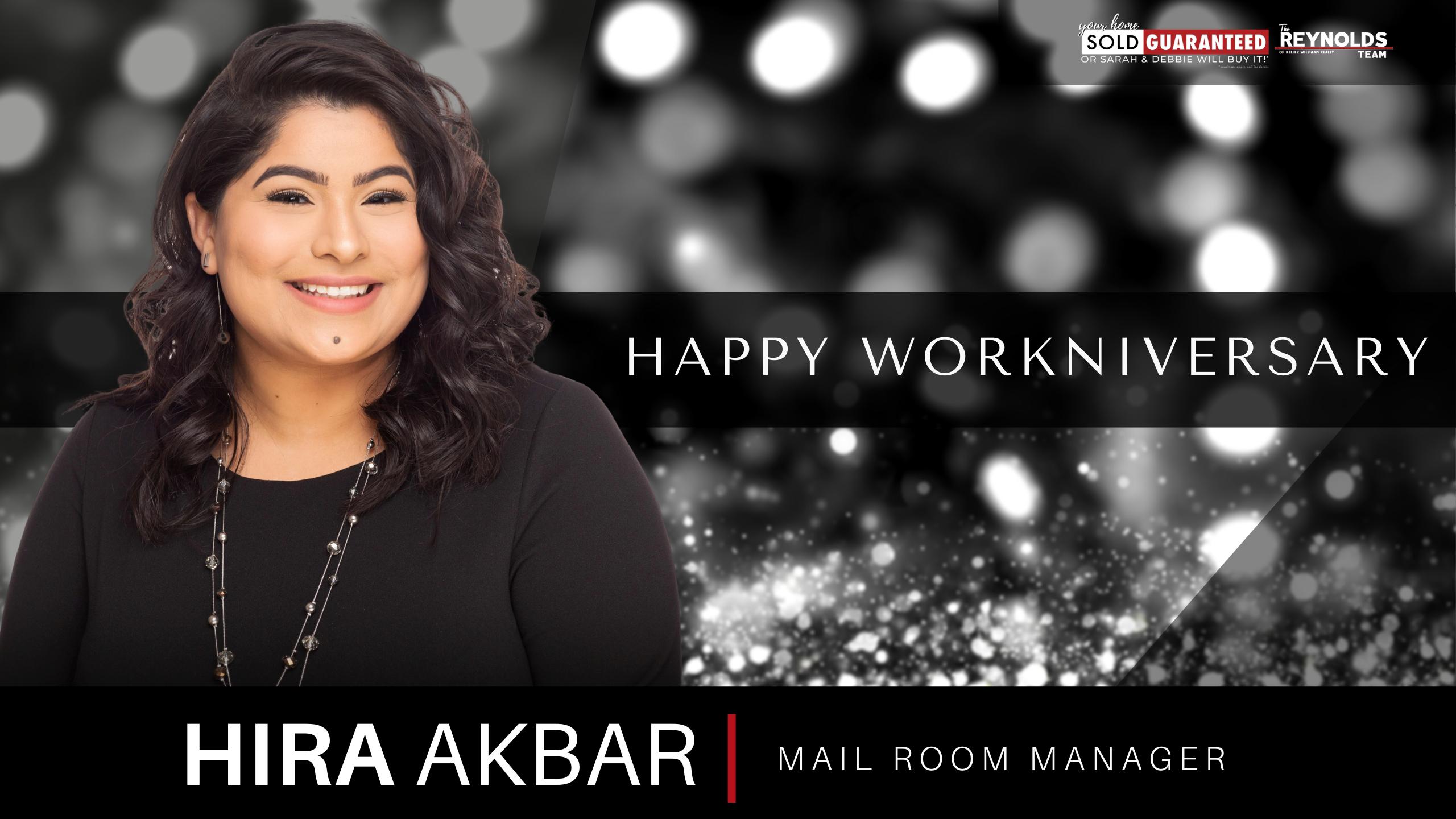 Happy Workniversary, Hira Akbar!