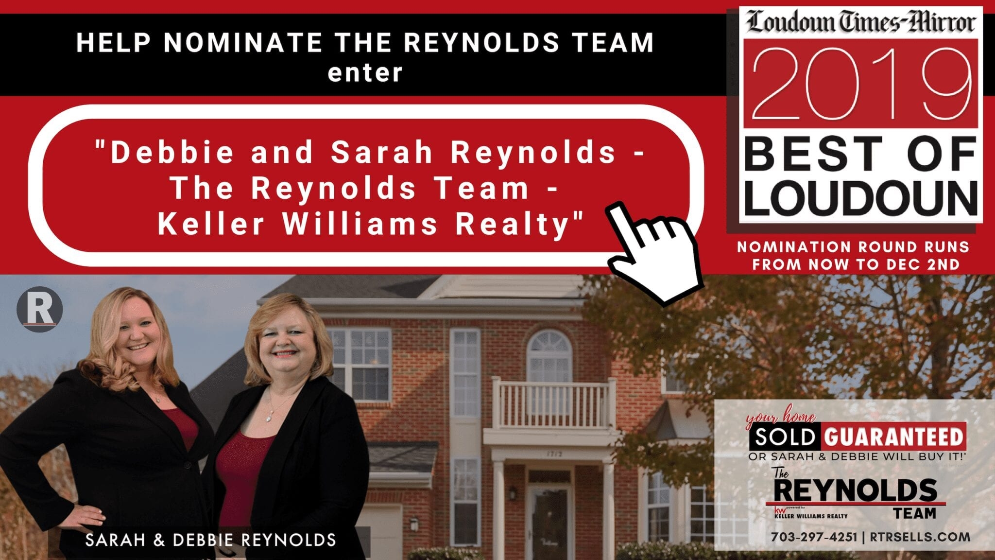 Help NOMINATE The Reynolds Team as Favorite Realtor Team in Loudoun Times-Mirror 2019 Best of Loudoun!