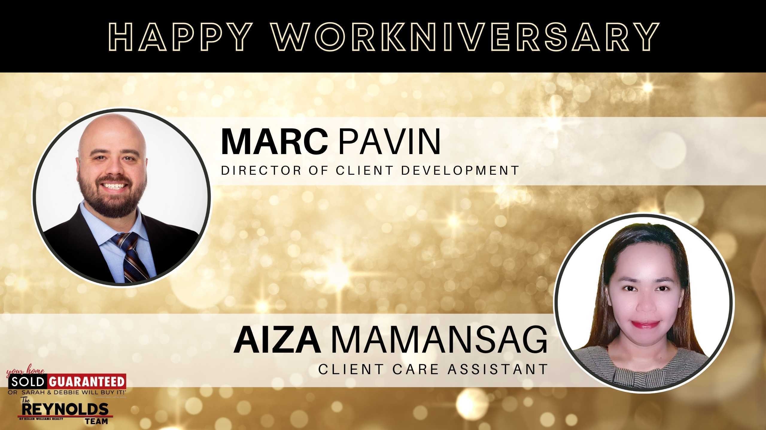 Happy Workniversary, Aiza and Marc!