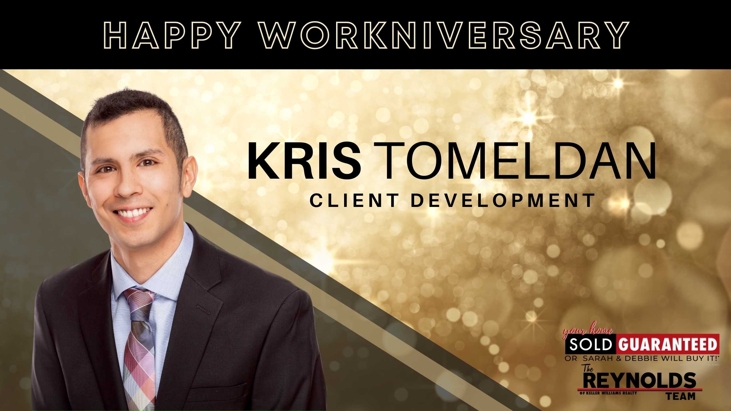 Happy Workniversary, Kris Tomeldan!