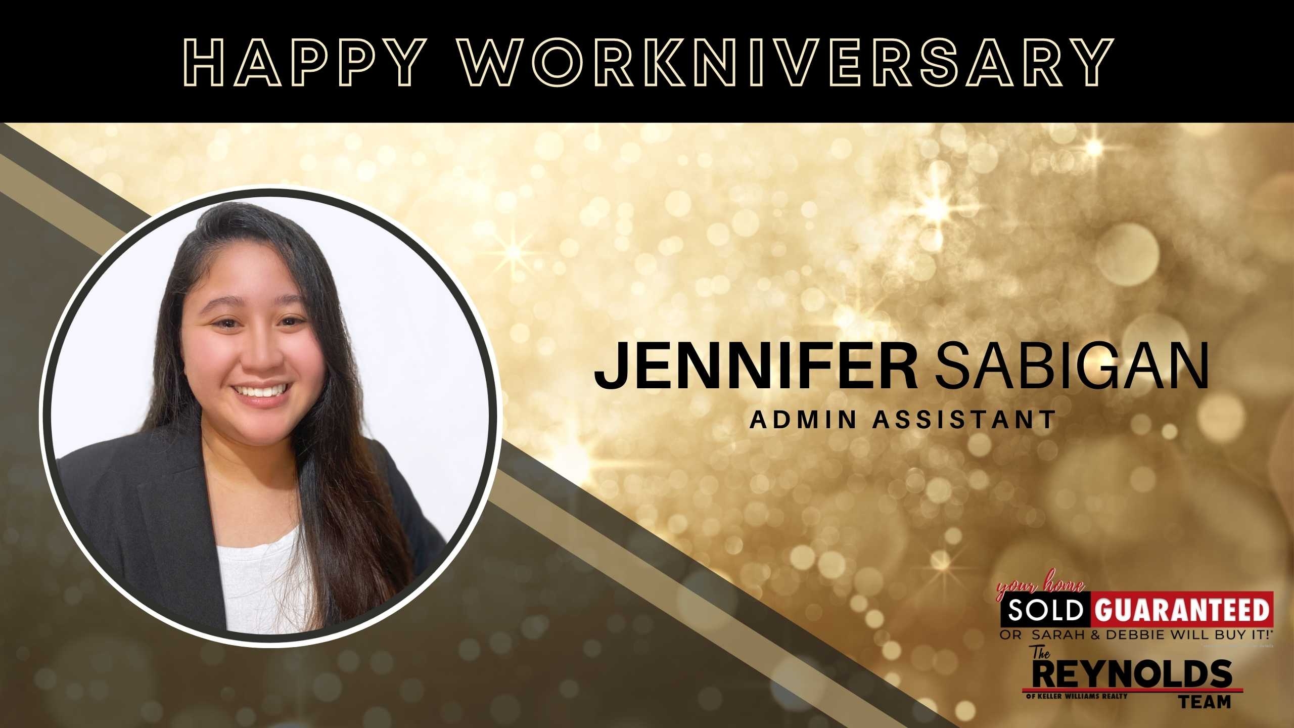 Happy Workniversary Jennifer!