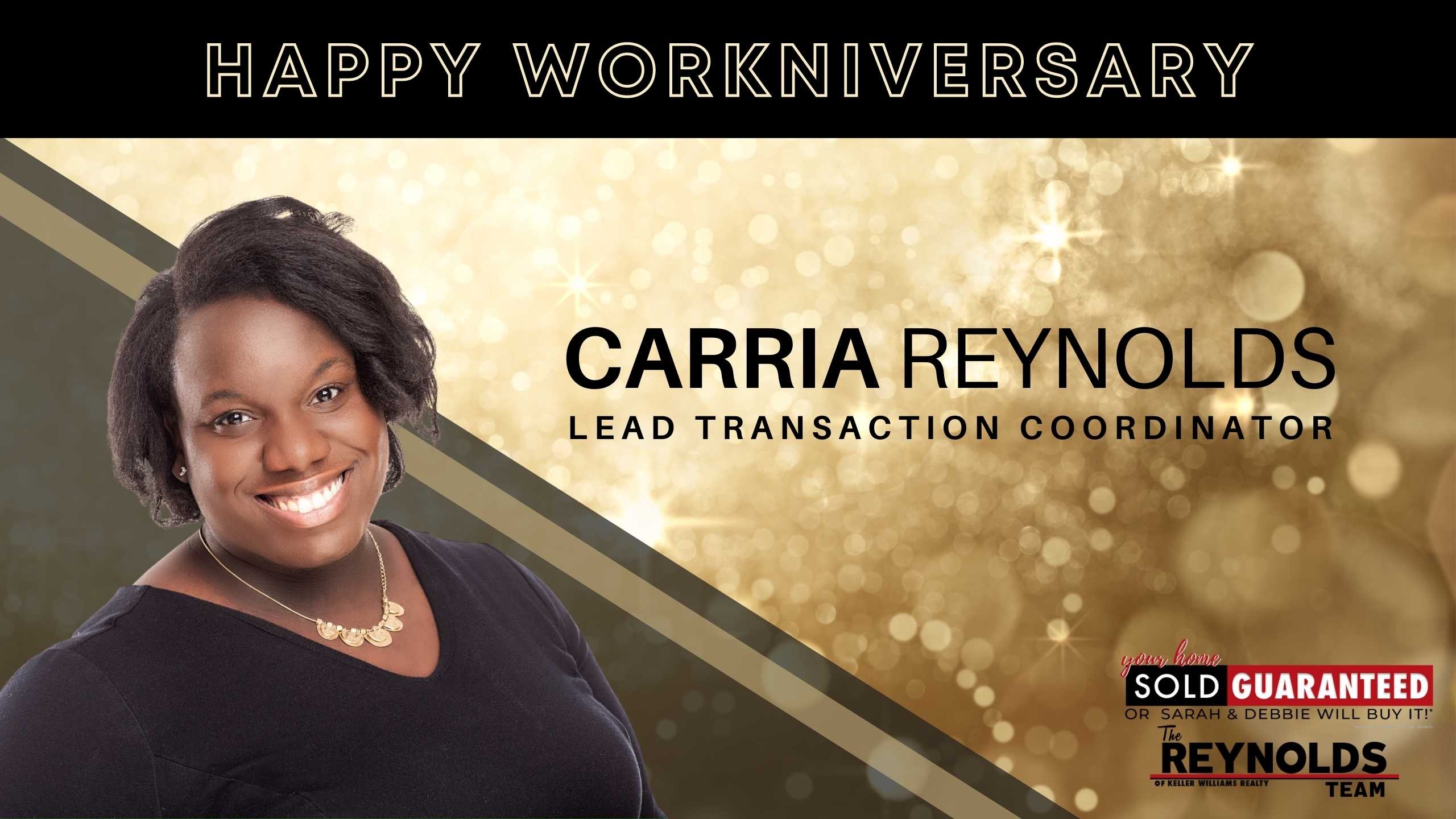Happy Workniversary, Carria!