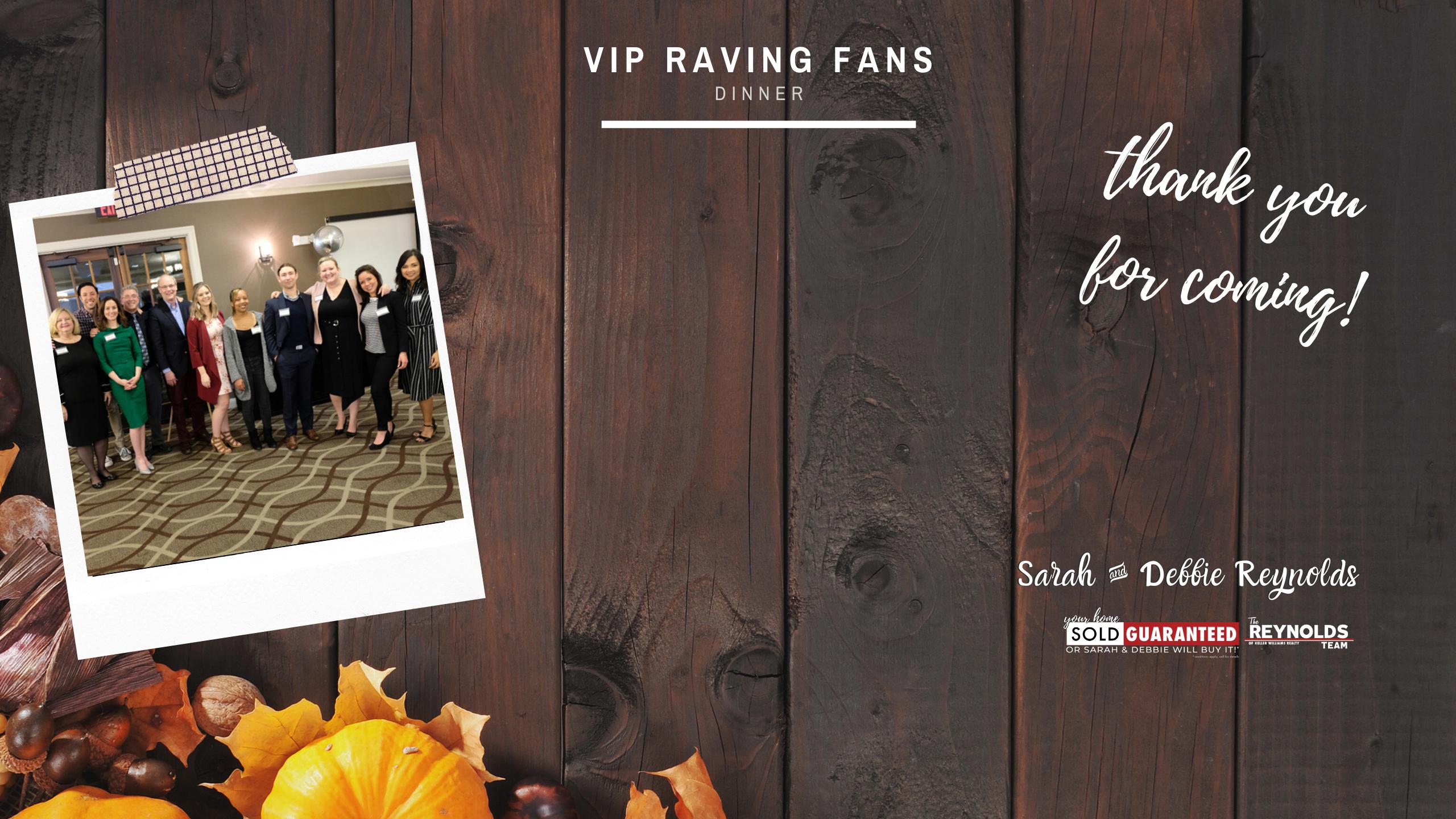 October VIP Raving Fans Dinner