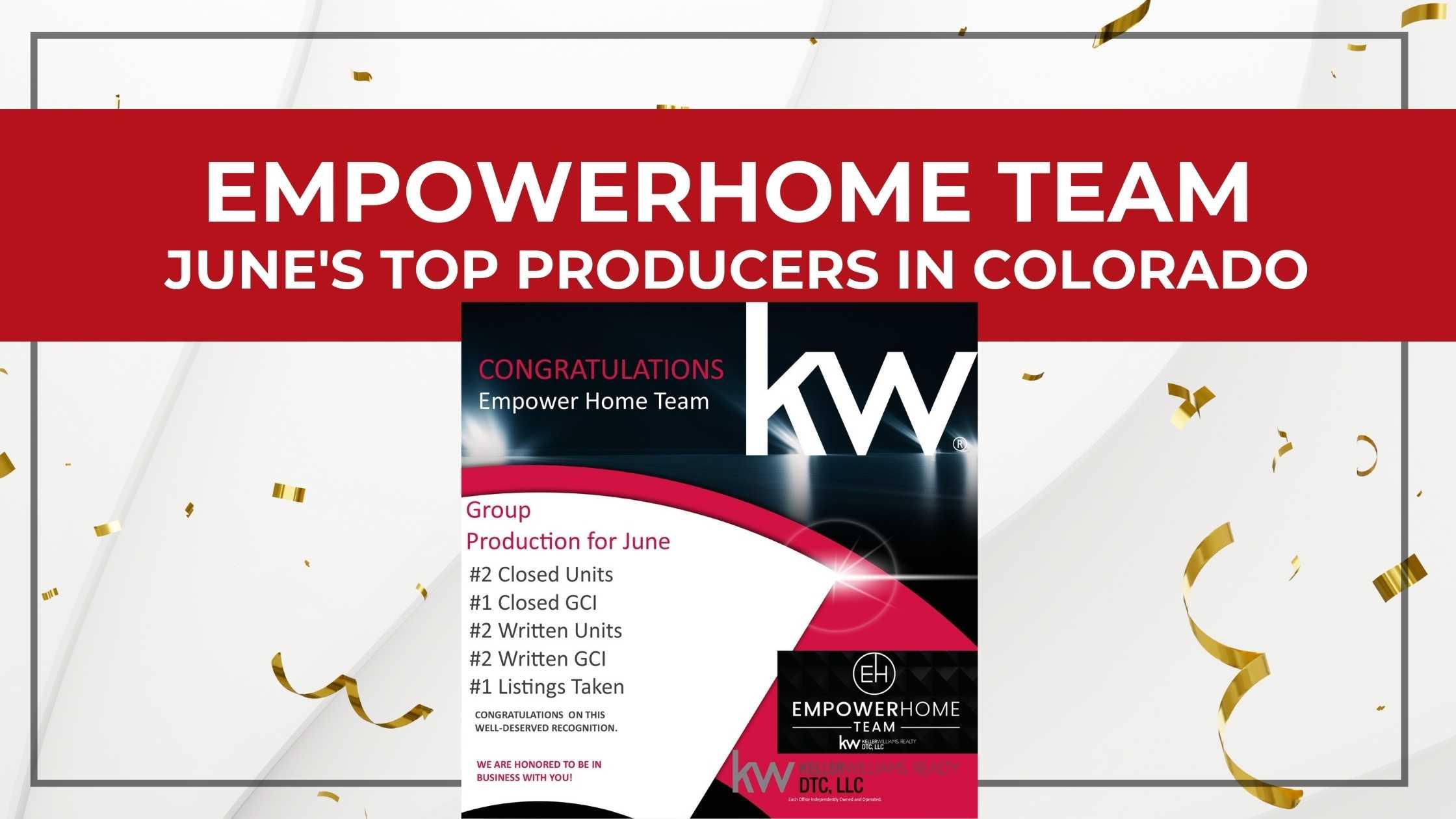 EmpowerHome Team in Denver, CO, Were Top Producers in June!