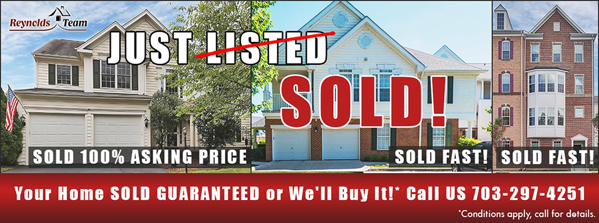 Dumfries, Manassas and Chantilly Sold Fast for Top Dollar!