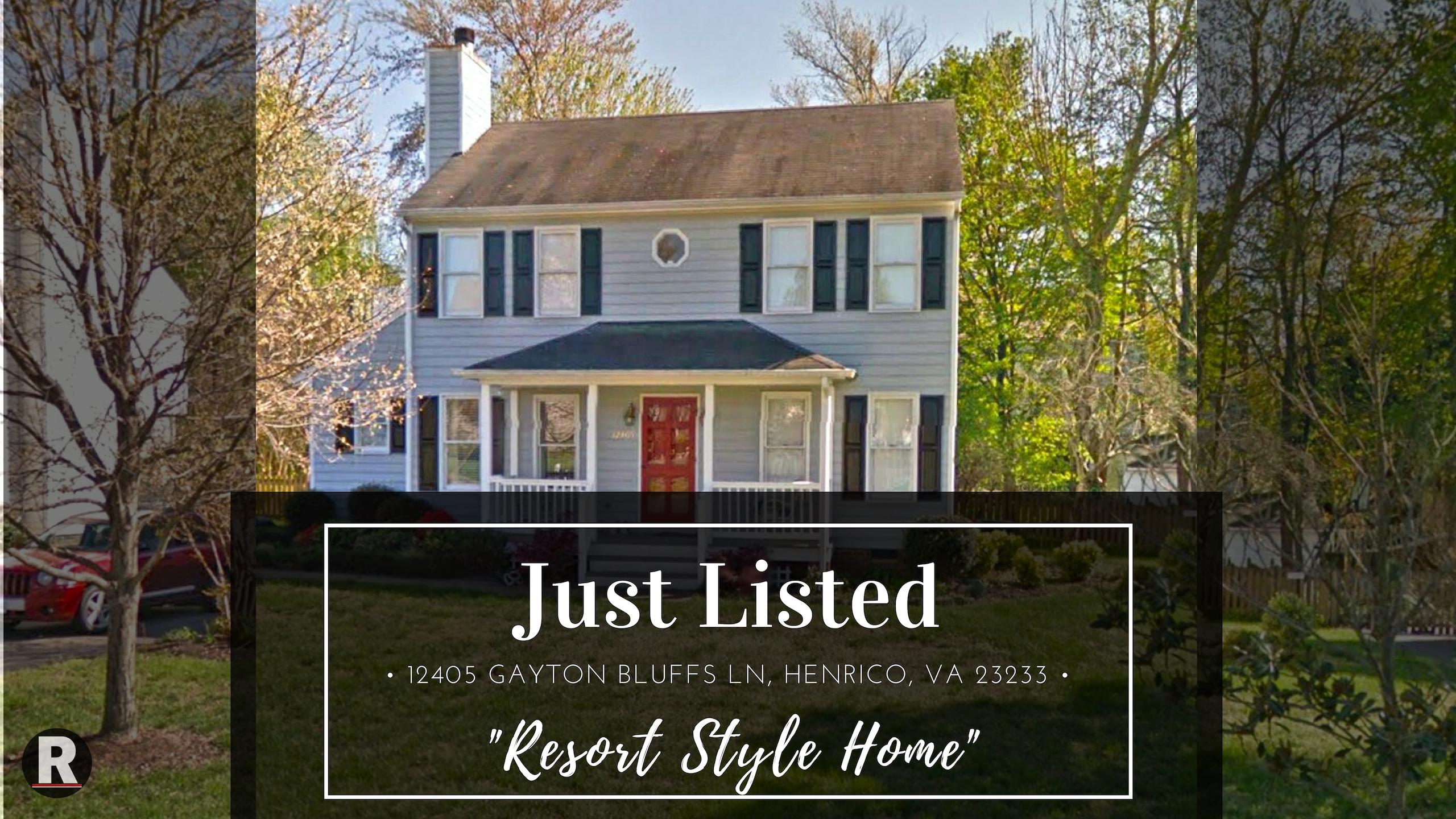 Just Listed! 12405 Gayton Bluffs Ln, Henrico, VA 23233