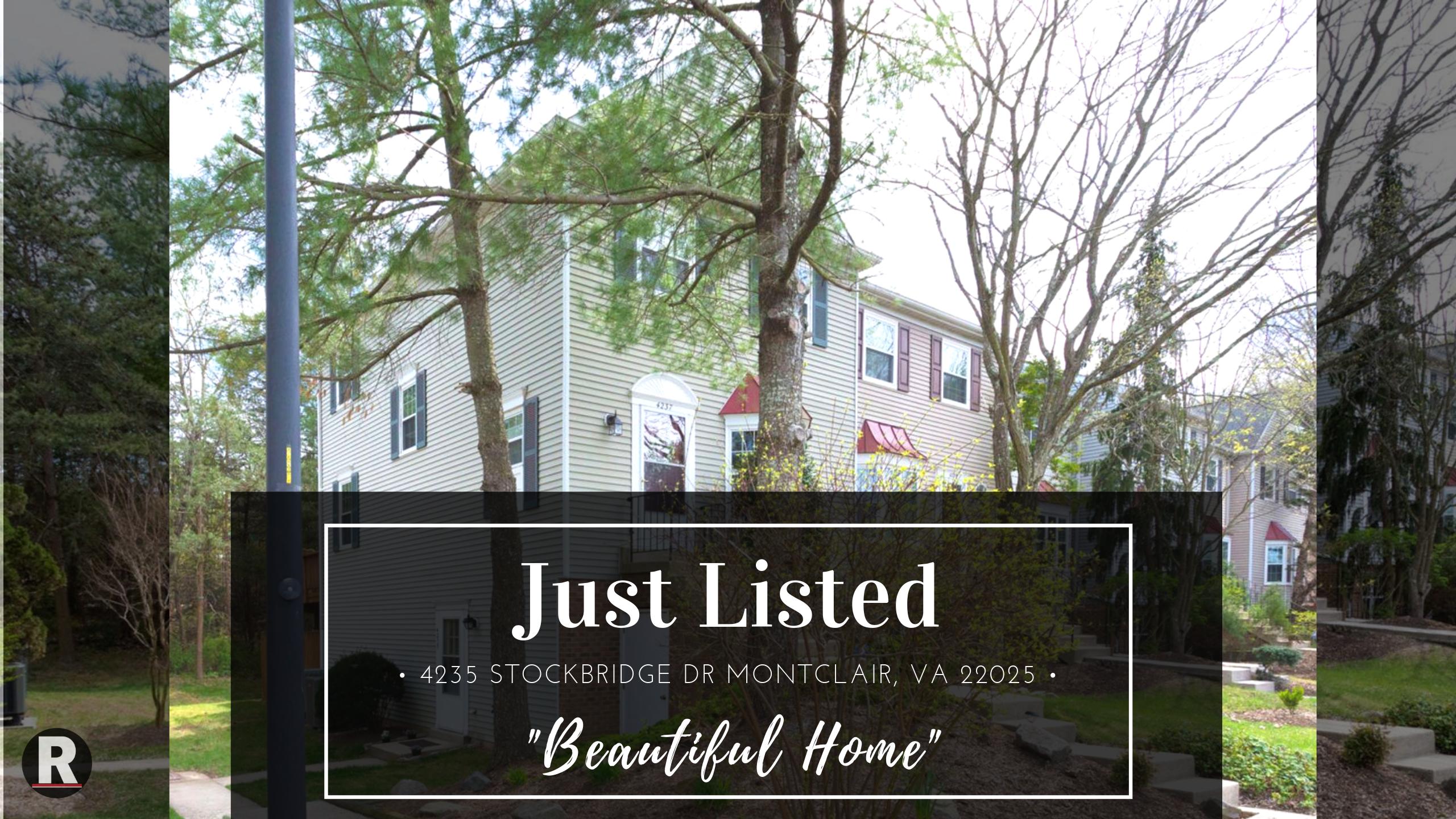 Just Listed! 4235 Stockbridge Dr Montclair, VA 22025