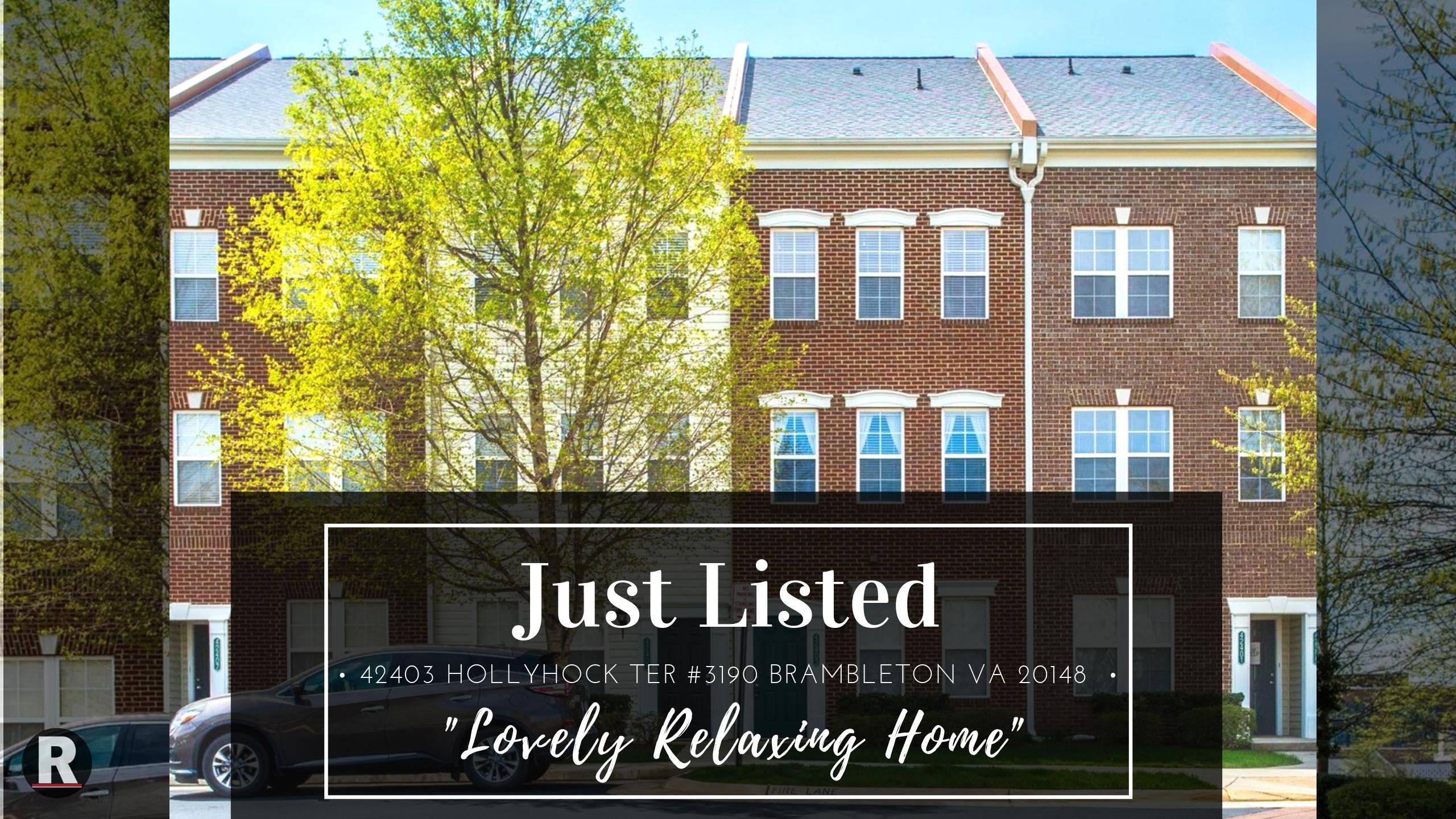 Just Listed! 42403 Hollyhock Ter #3190 Brambleton VA 20148