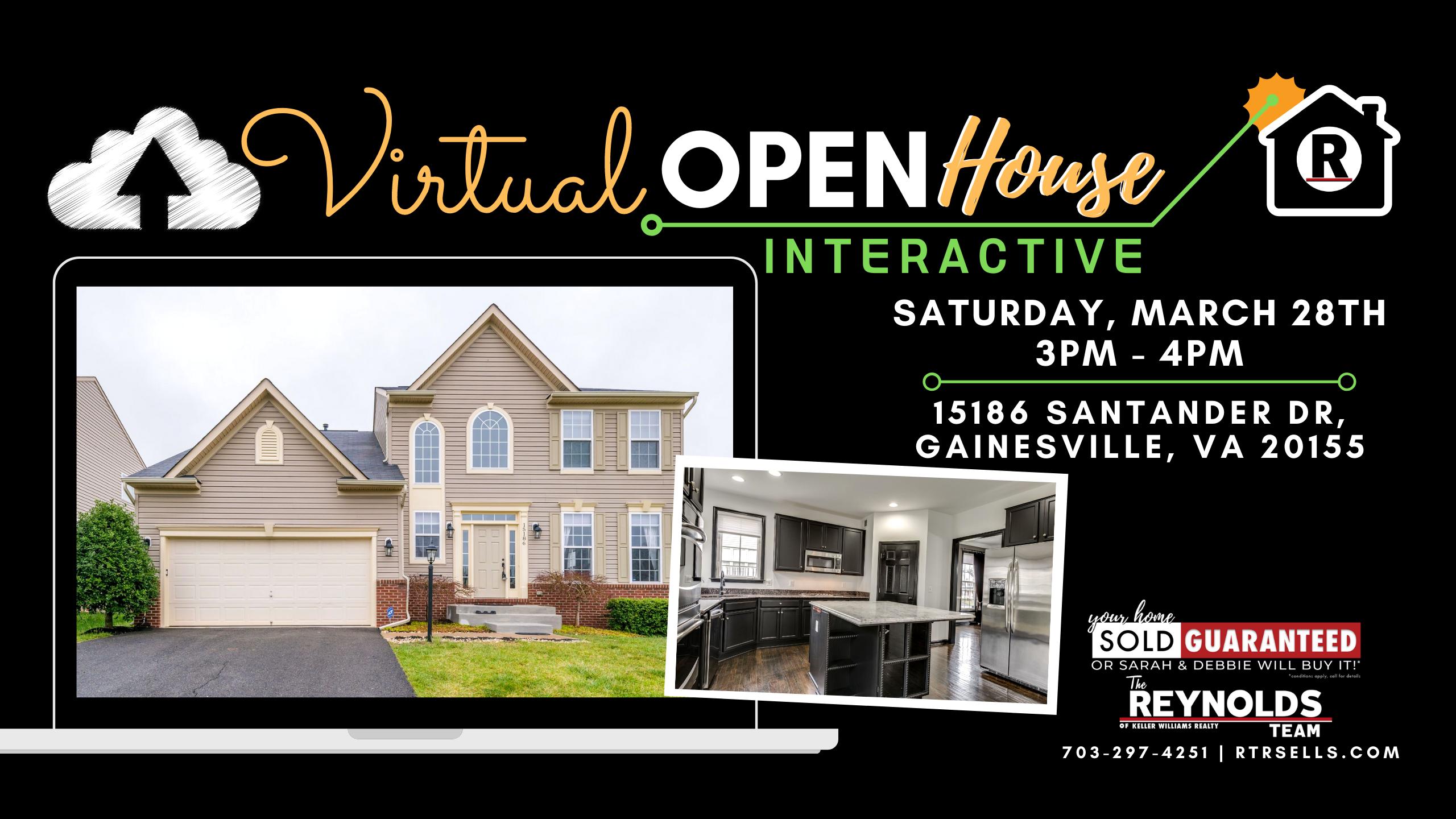 Virtual + Interactive Open House for 15186 Santander Dr, Gainesville, VA 20155