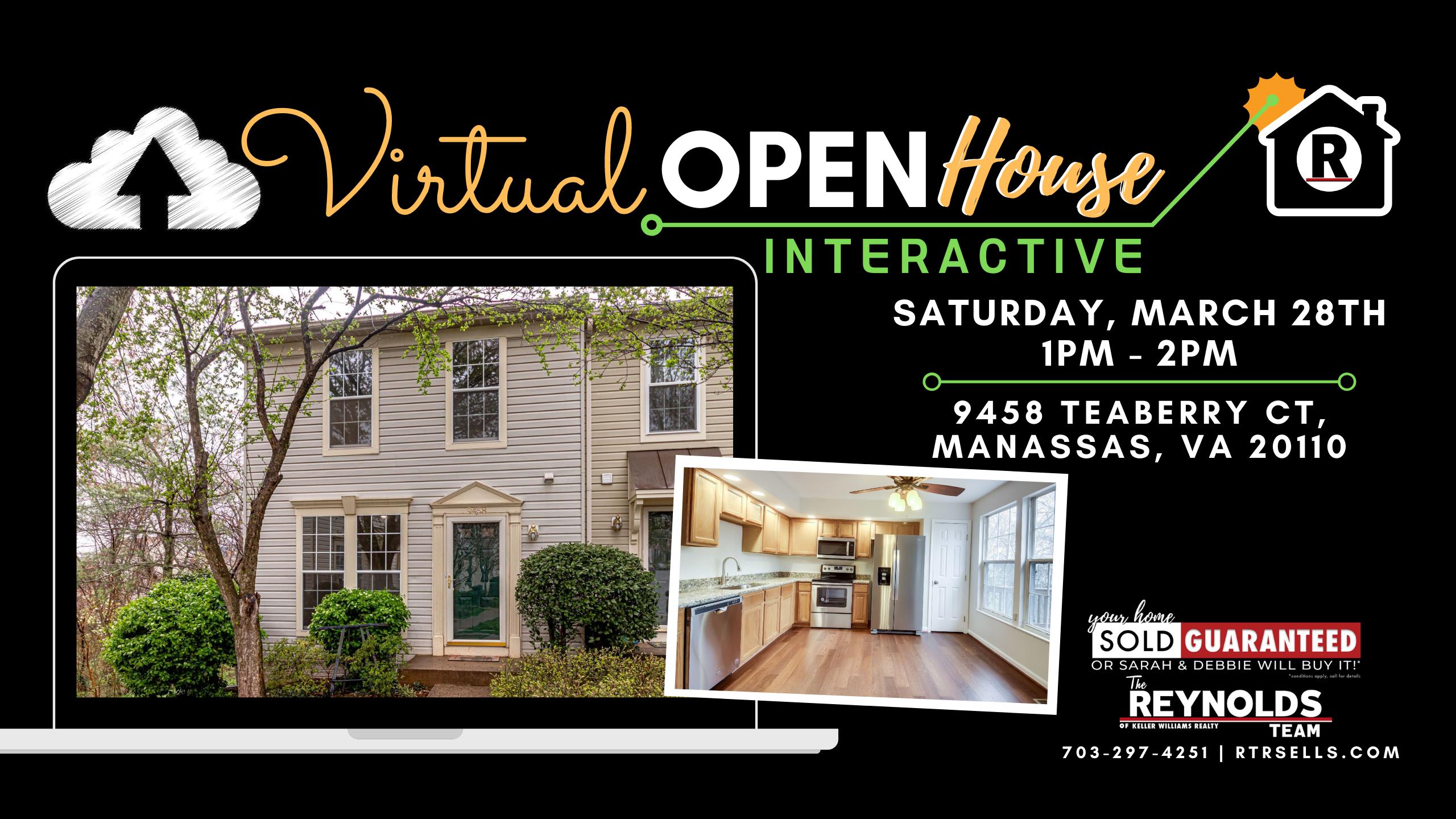 Virtual + Interactive Open House for 9458 Tea Berry Ct, Manassas, VA 20110