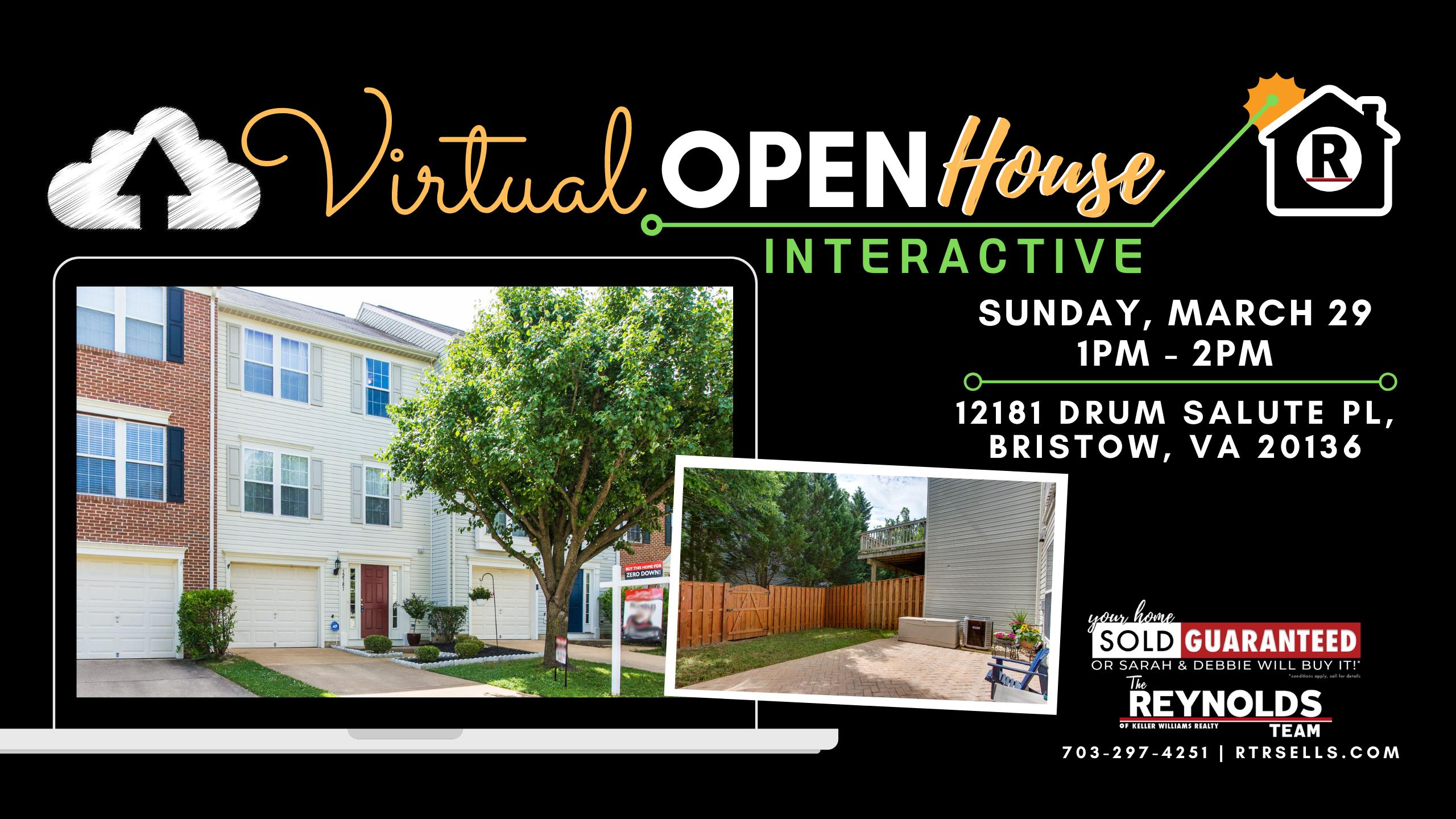 Virtual + Interactive Open House at 12181 Drum Salute, Bristow, VA 20136