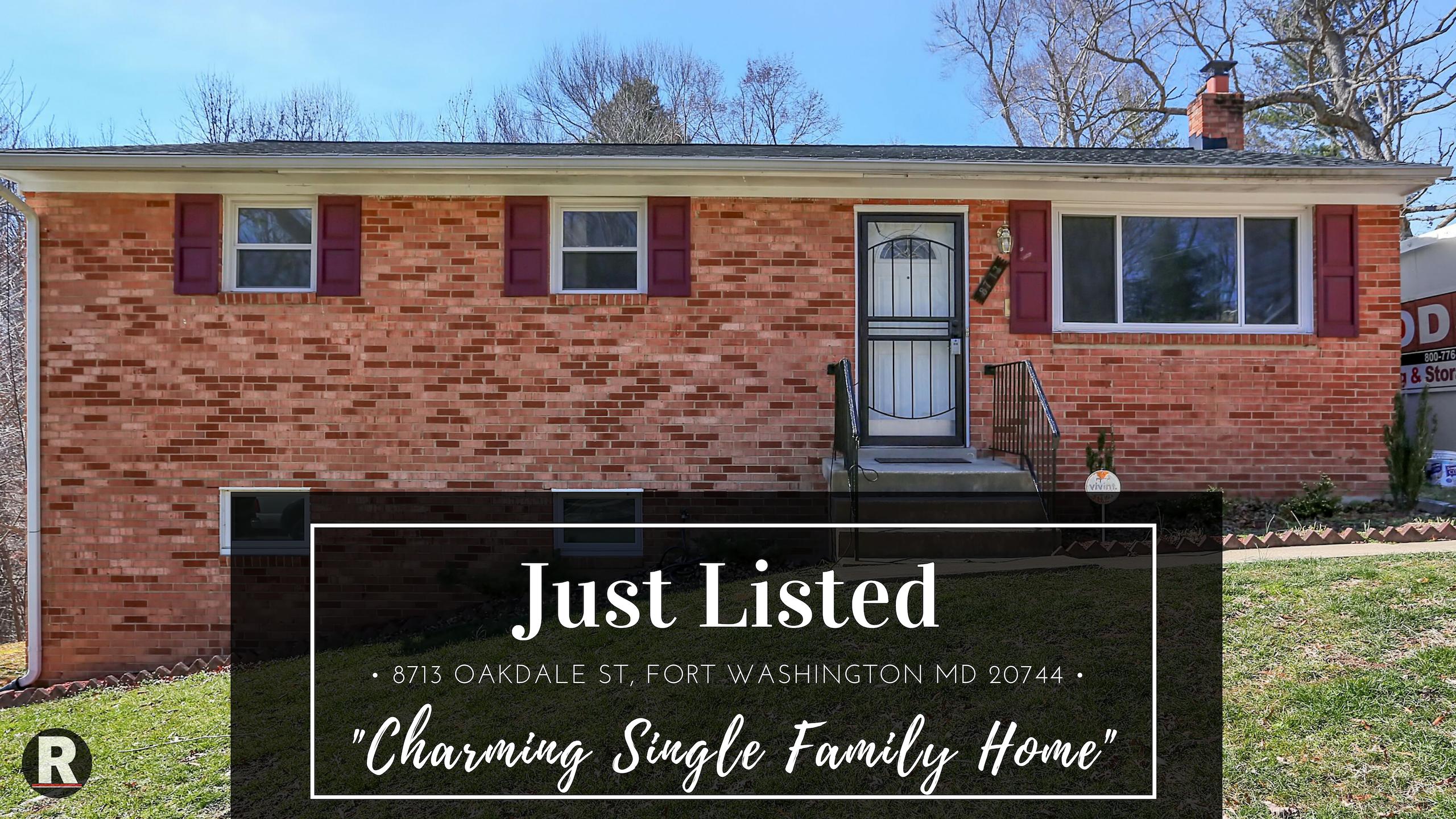 Just Listed! 8713 Oakdale St, Fort Washington MD 20744