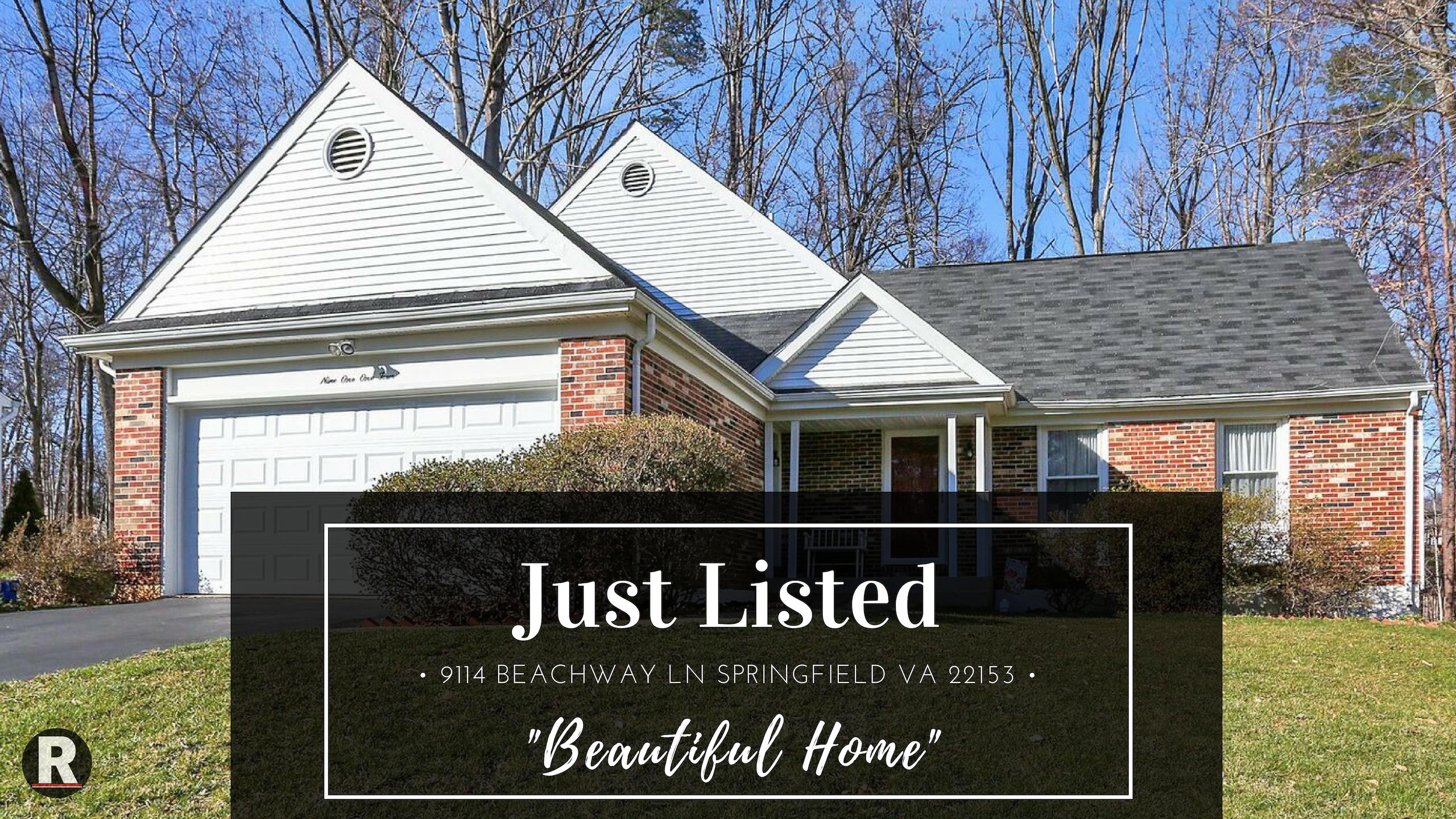 Just Listed! 9114 Beachway Ln Springfield VA 22153