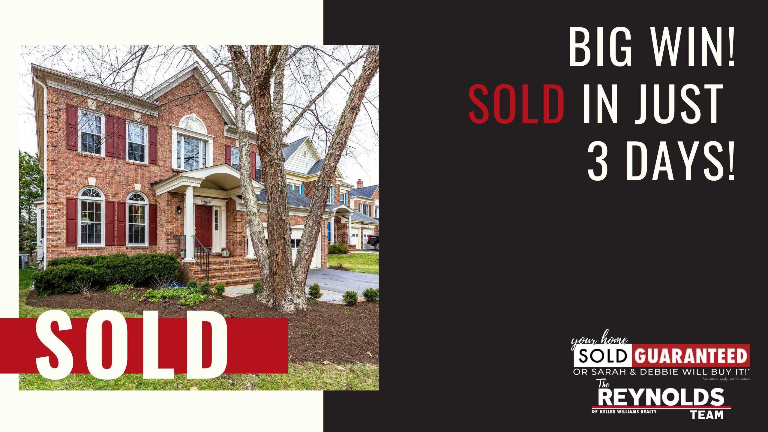 BIG WIN—SOLD in Just 3 Days!