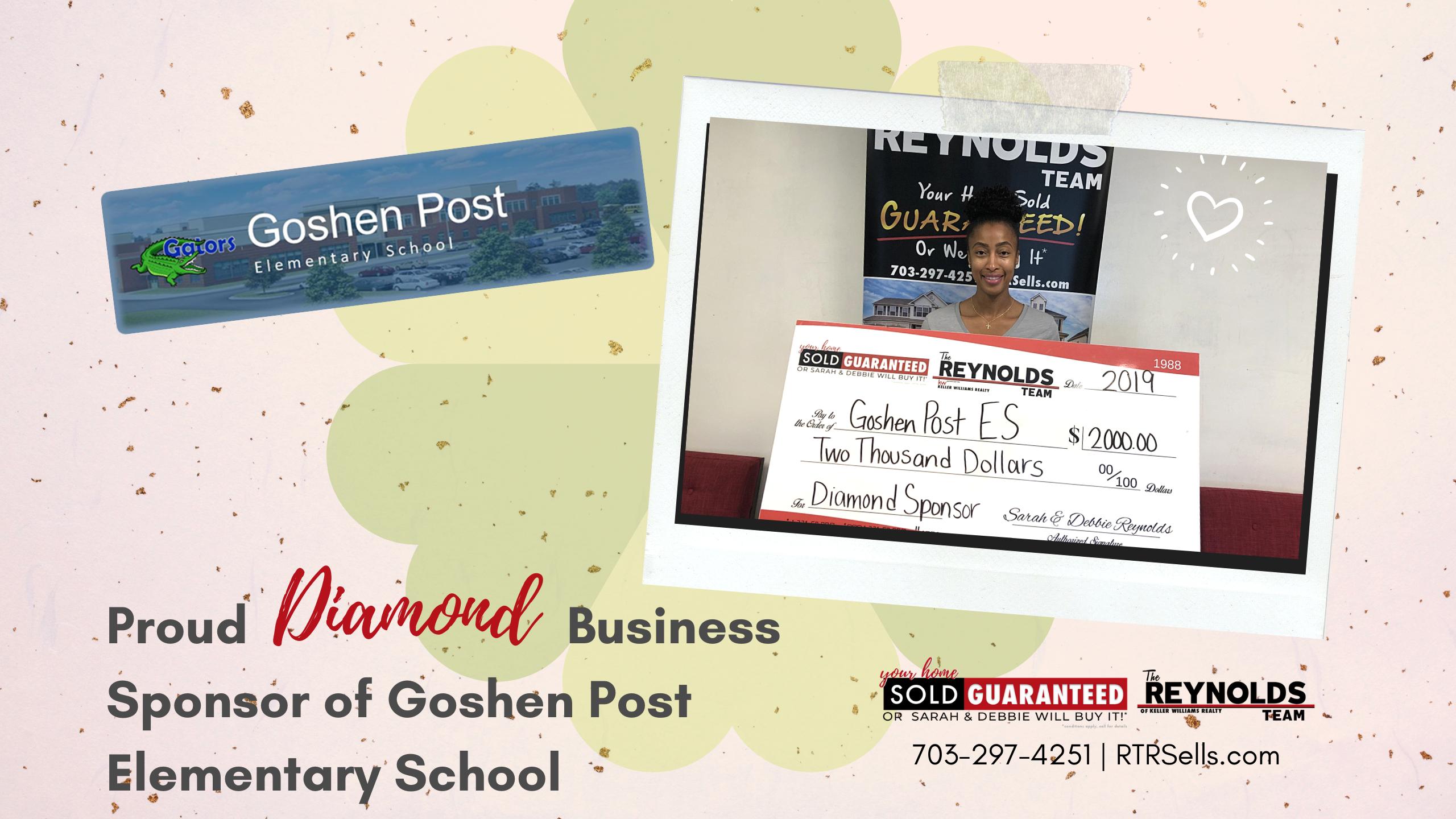 Diamond Business Sponsors for Goshen Post Elementary School in Aldie, VA