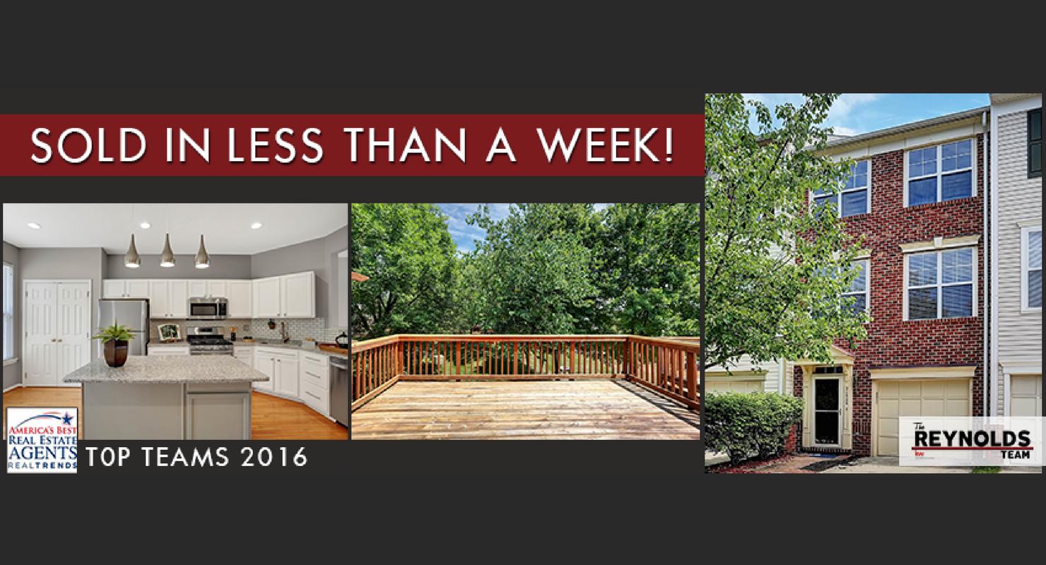 Ashburn Virginia Townhome SOLD in less than a week with multiple offers!