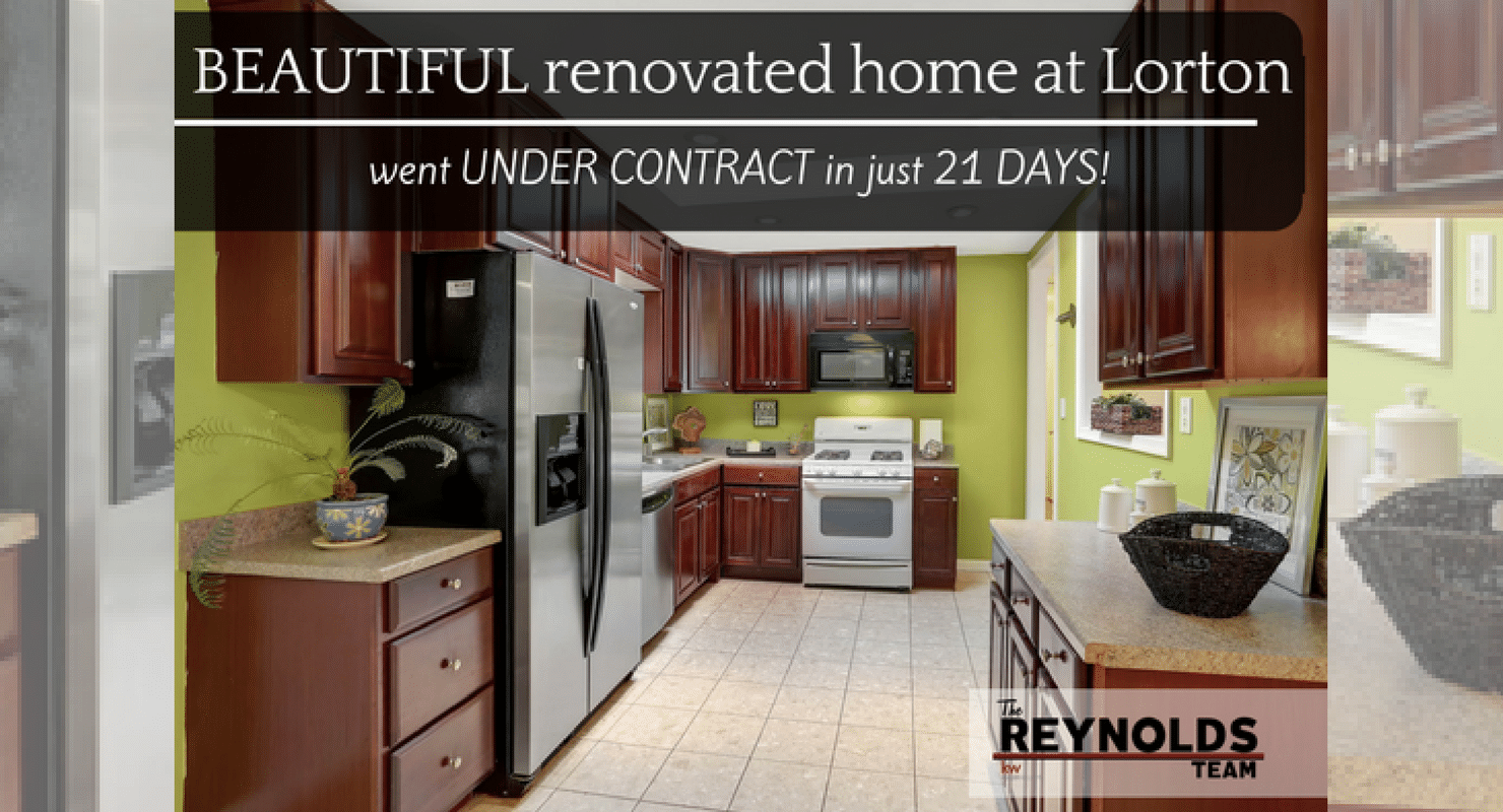 BEAUTIFUL renovated home at Lorton went UNDER CONTRACT in just 21 DAYS!