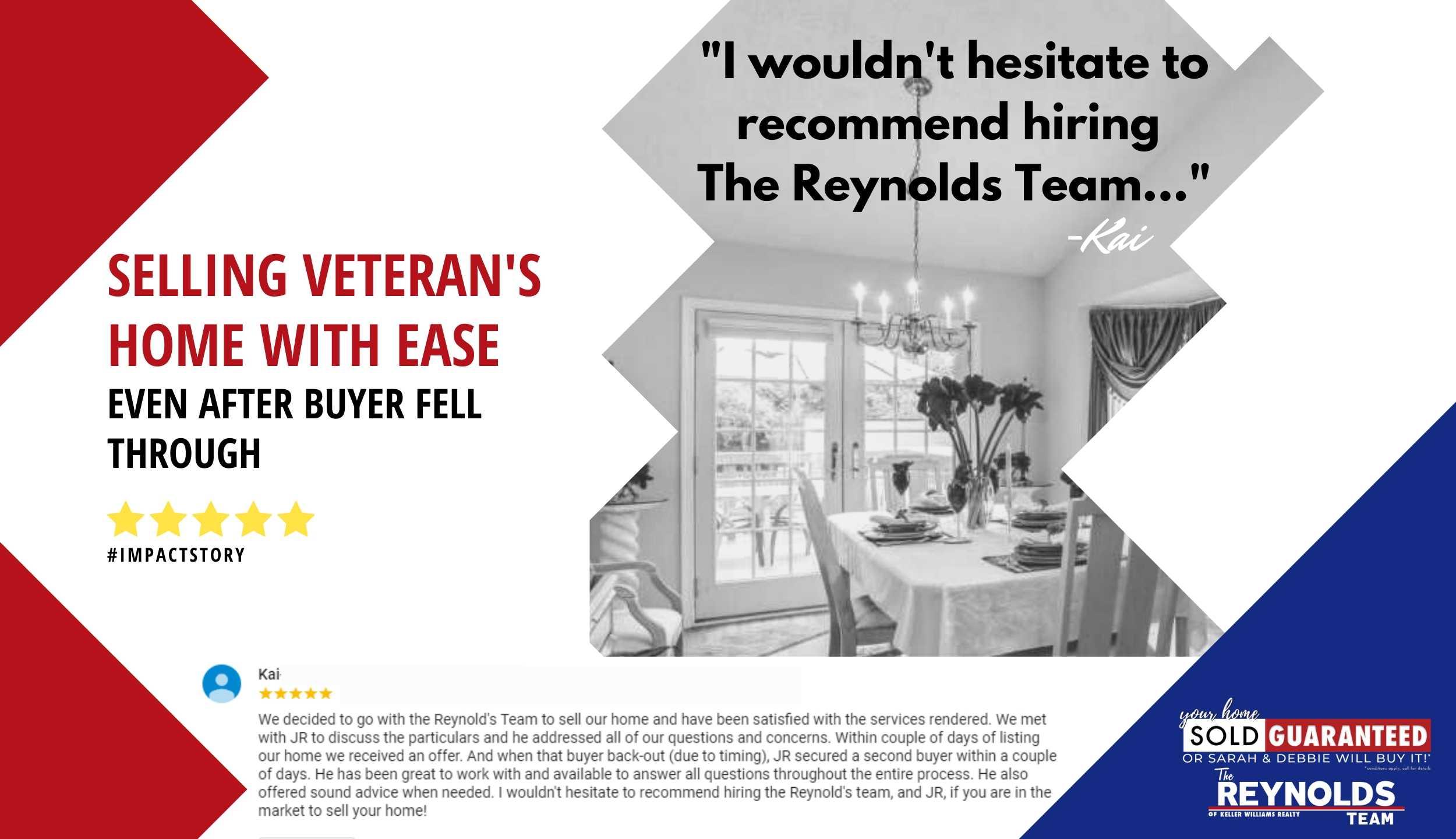 Selling Veteran’s Home With Ease Even After Buyer Fell Through