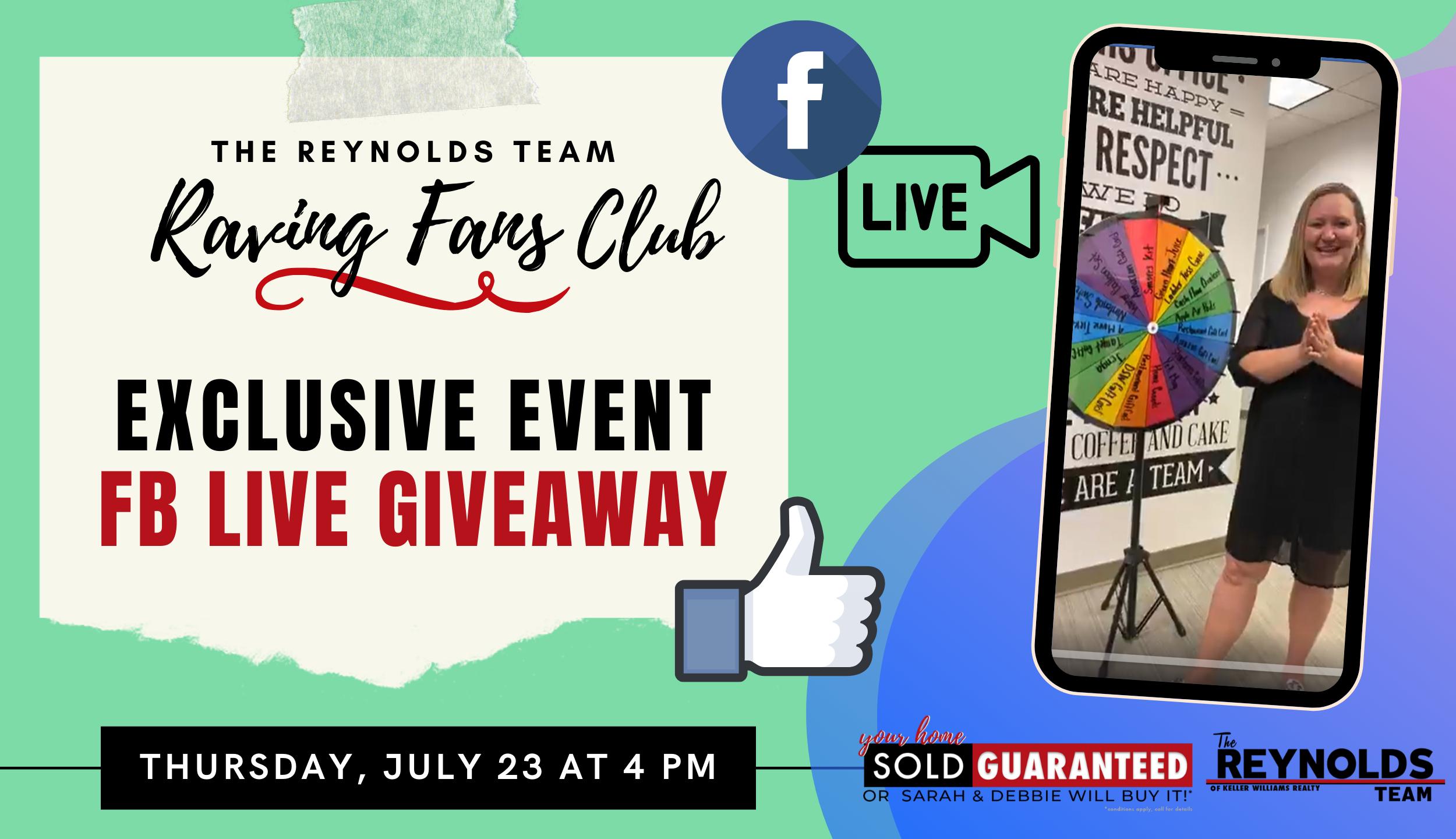 The Reynolds Team Raving Fan Exclusive Event! FREE GIVEAWAYS!