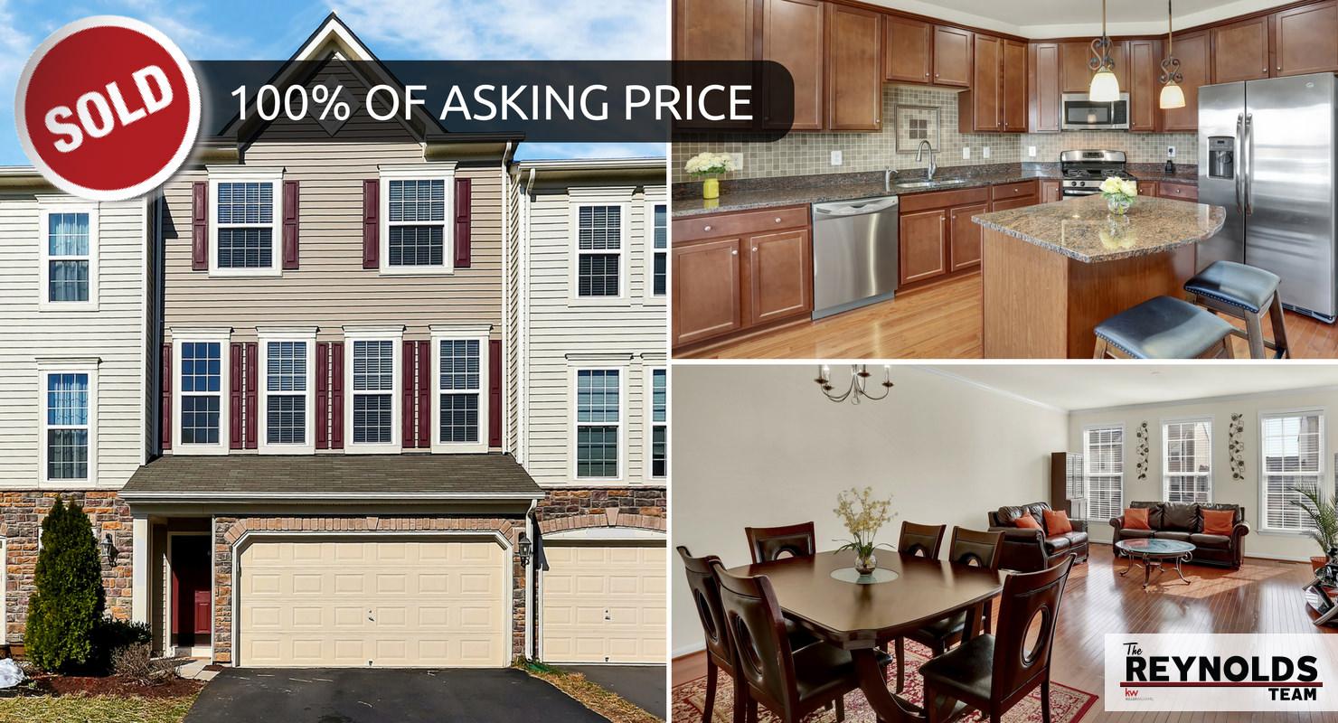 Stone Ridge (Aldie, VA) Townhome SOLD for 100% of asking price after just 5 days on the market!