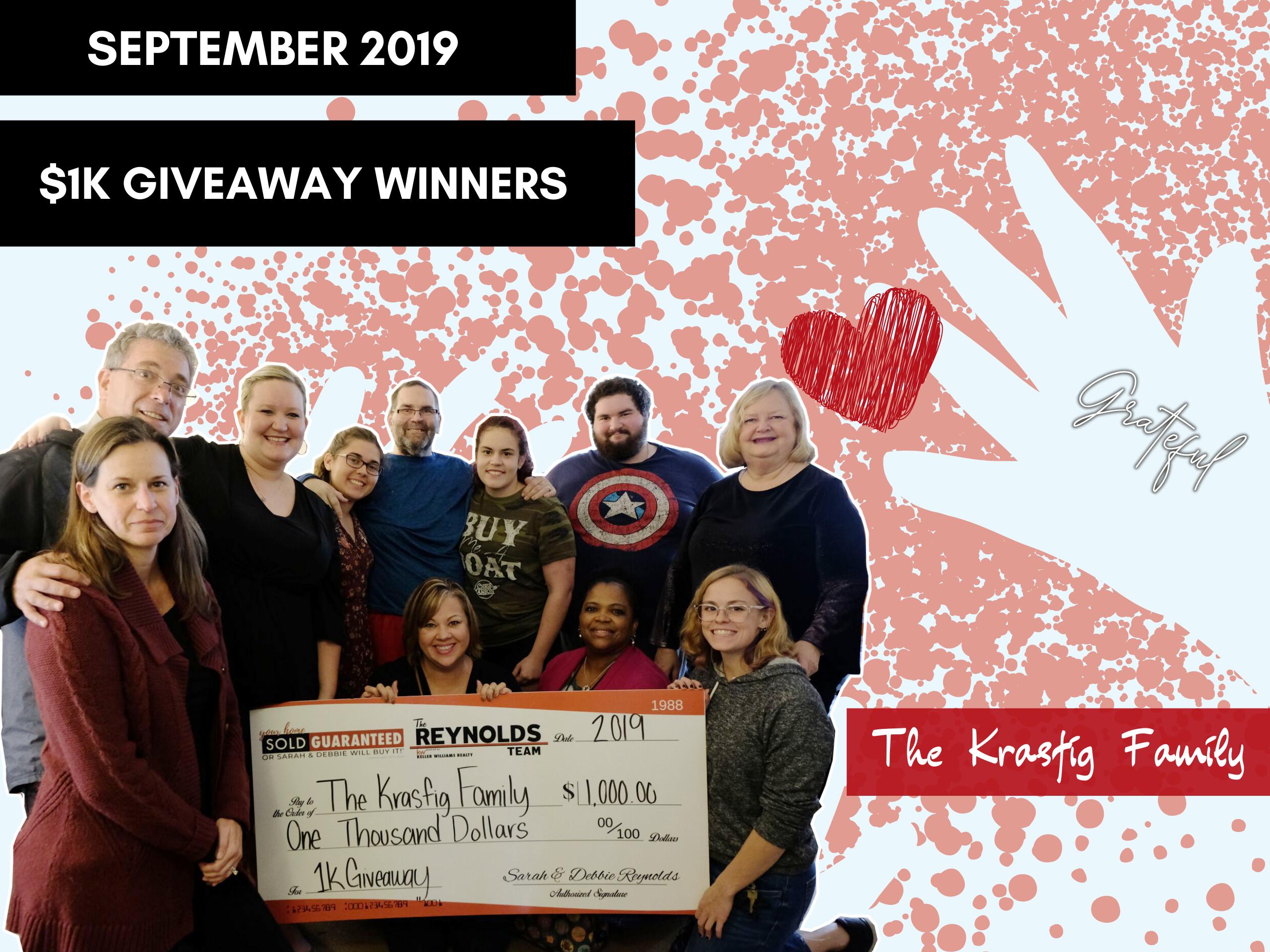 September (2019) $1K Giveaway | Krasfig Family