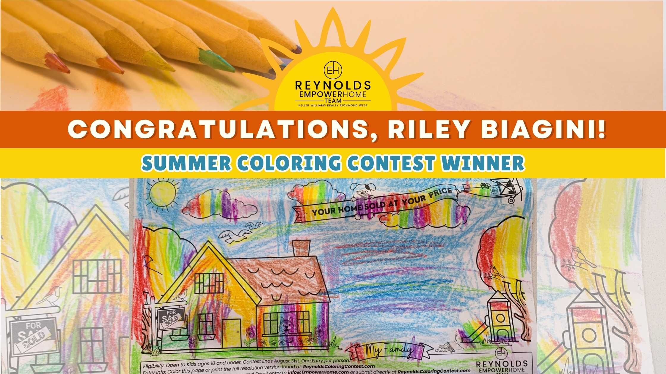 Congratulations to our Reynolds EmpowerHome Team Summer Coloring Contest Winner!