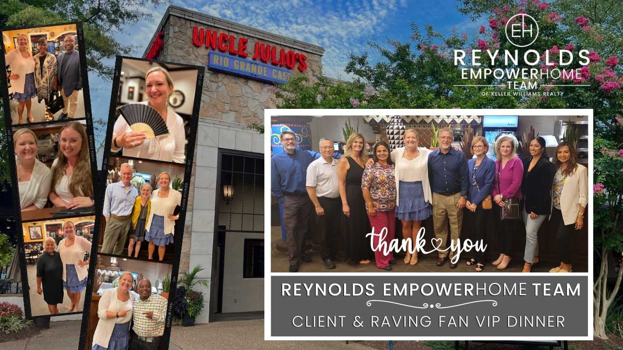 August 2023 Reynolds EmpowerHome Team DC Metro Client and Raving Fan VIP Dinner!