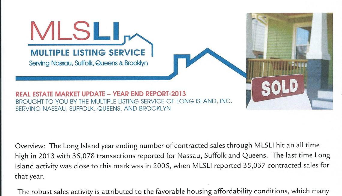 End of the Year Housing Data for 2013 Indicates Encouraging Numbers